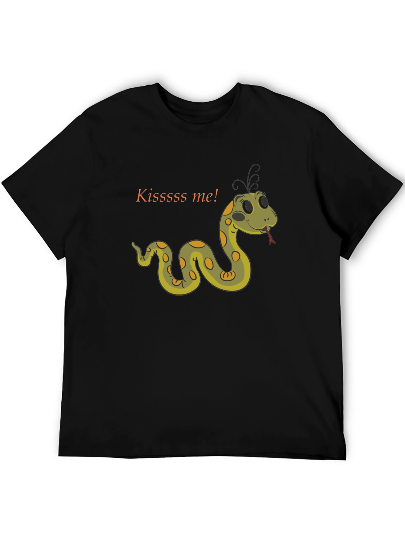 Kiss Me Snake T-Shirt - Black Cotton Tee