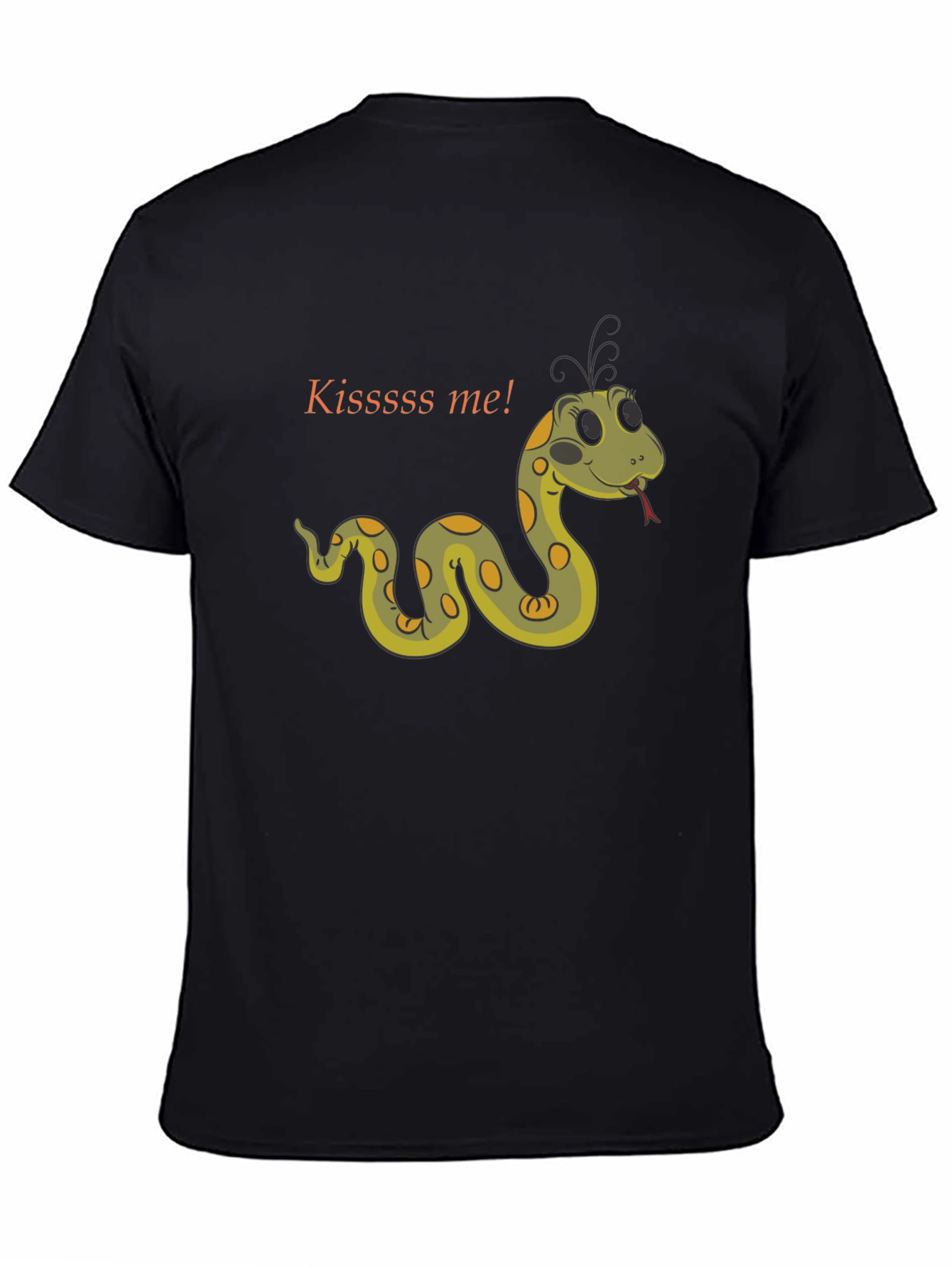 Kiss Me Snake T-Shirt - Black Cotton Tee