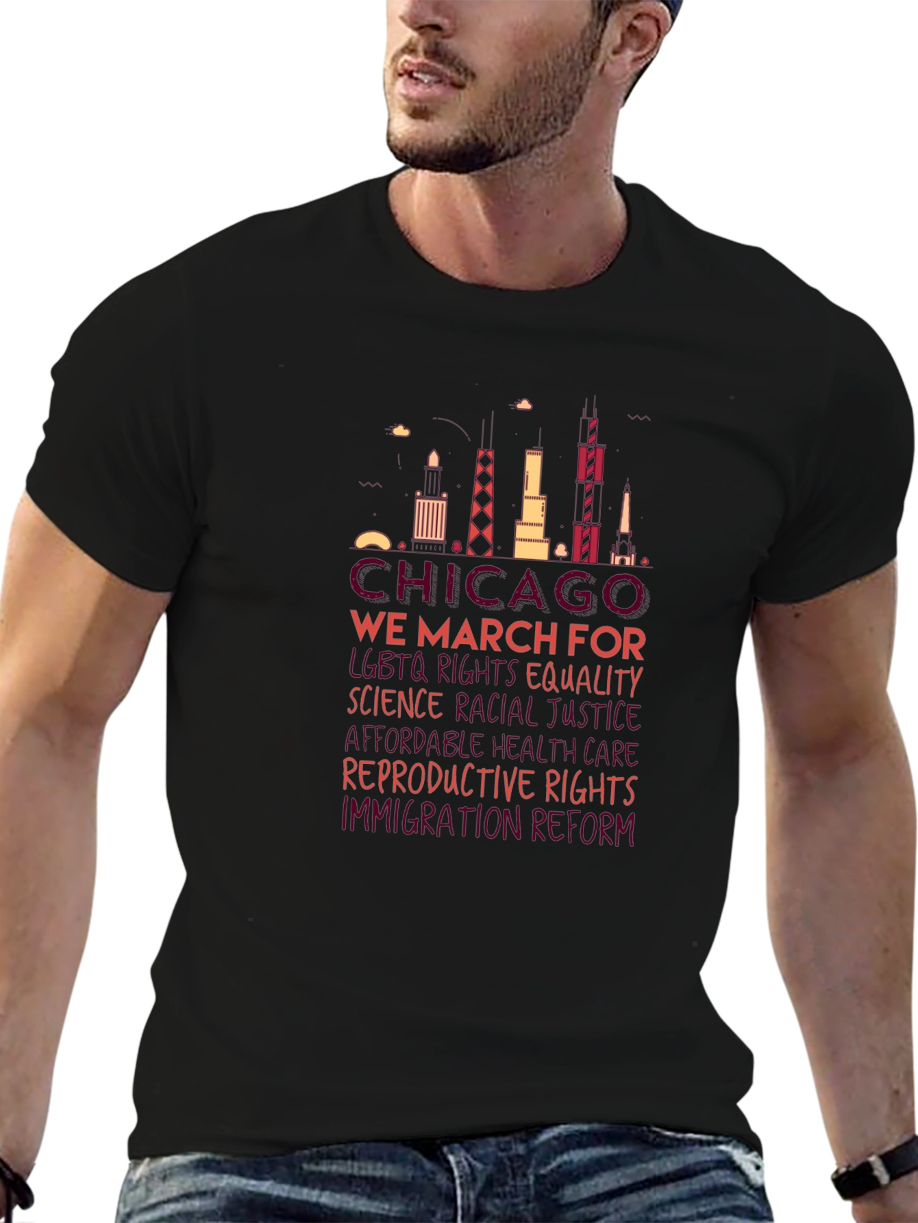 Chicago We March For Equality Graphic Tee