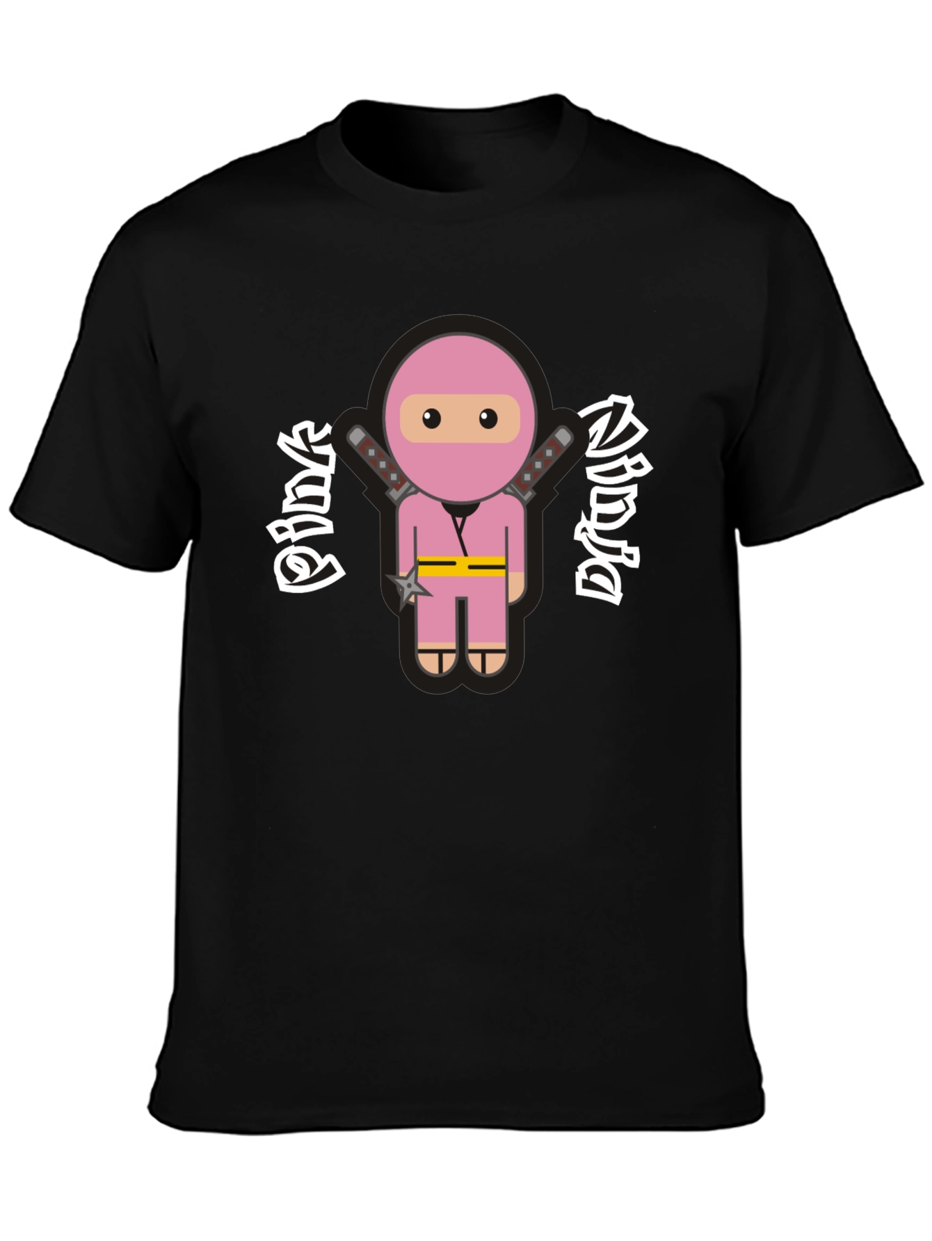 Pink Ninja Graphic T-Shirt - Funny Cartoon Tee