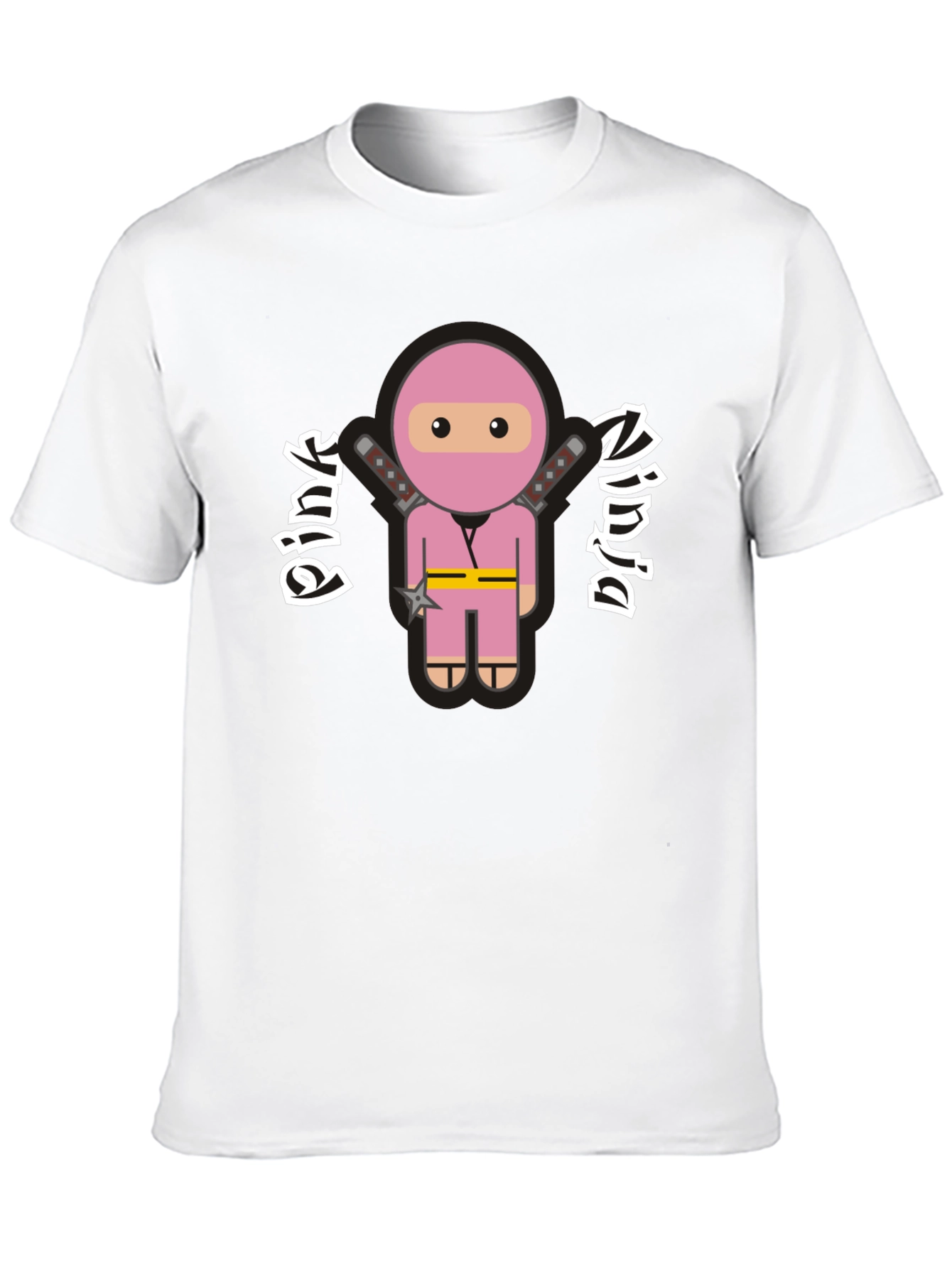 Pink Ninja Graphic T-Shirt - Funny Cartoon Tee