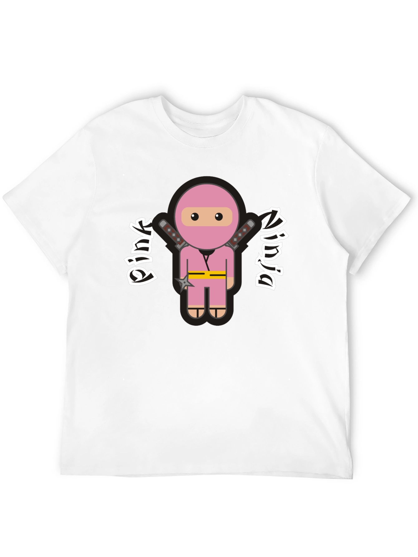 Pink Ninja Graphic T-Shirt - Funny Cartoon Tee