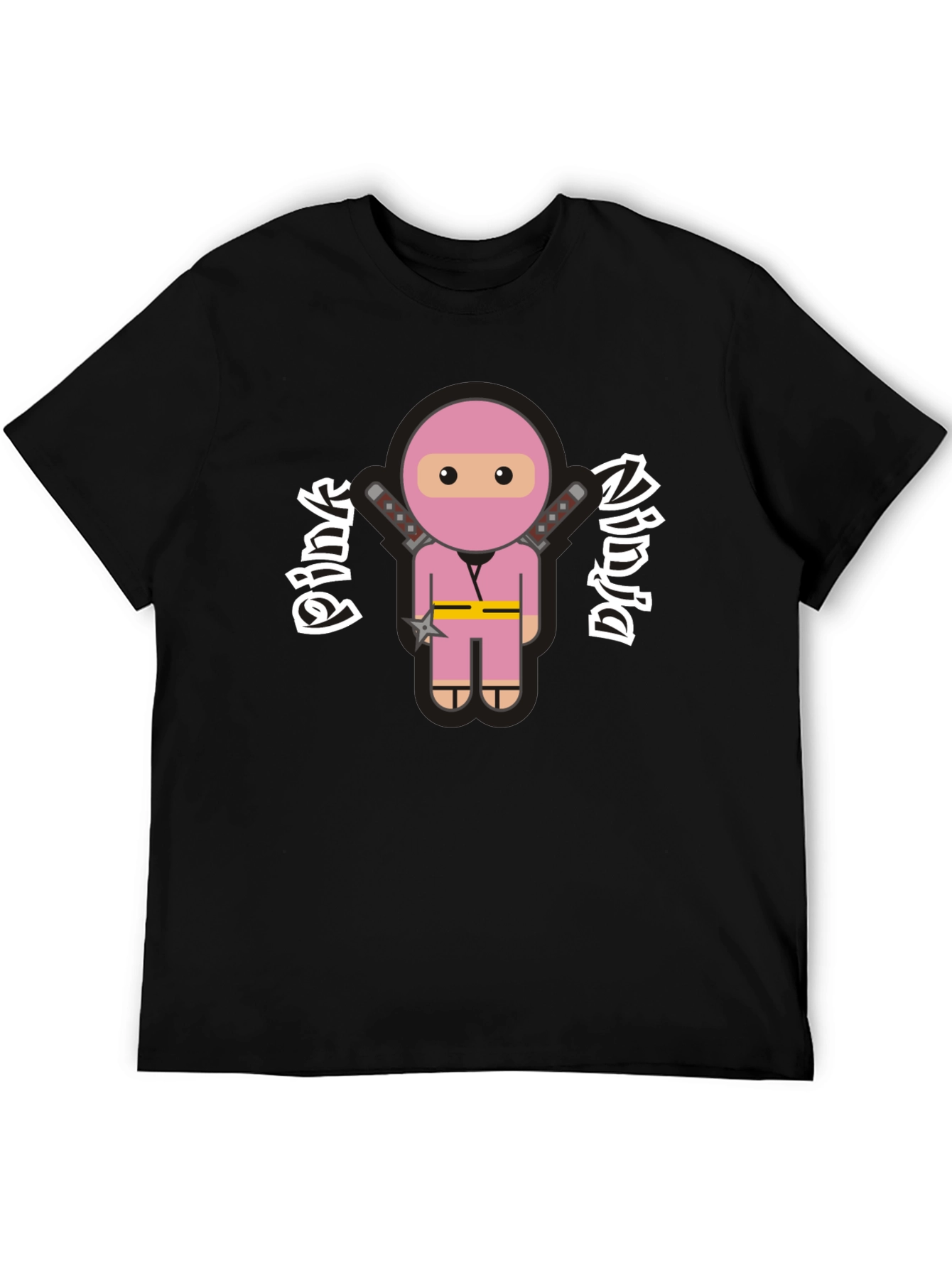 Pink Ninja Graphic T-Shirt - Funny Cartoon Tee
