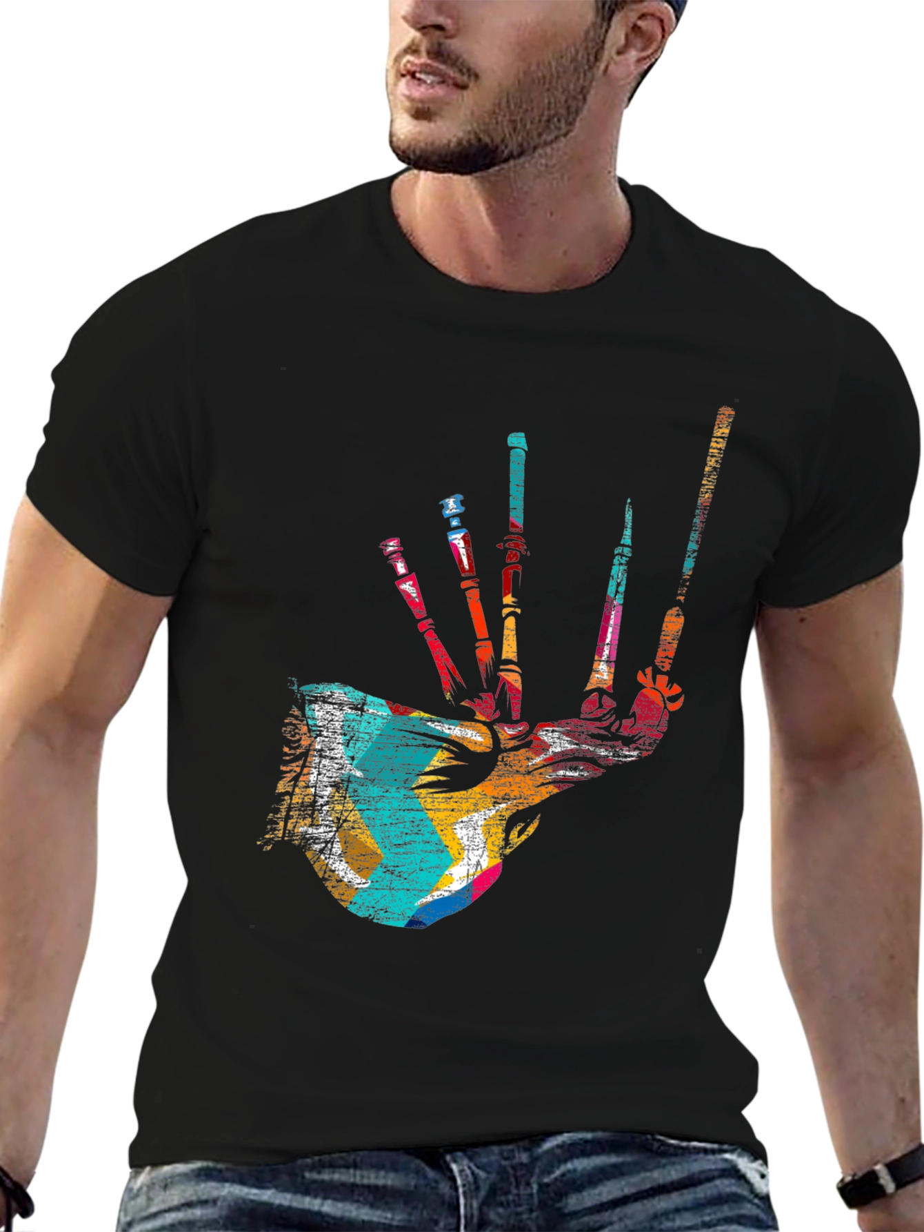 Bagpipe Graphic T-Shirt - Stylish Music Tee