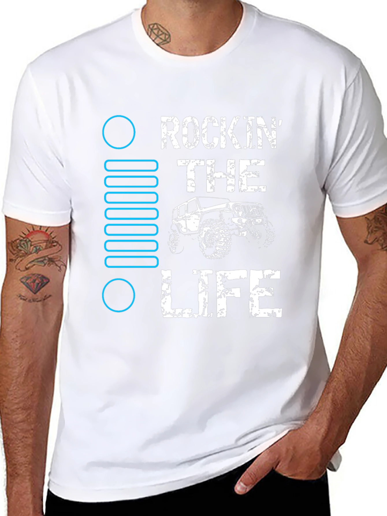 Rockin the Life Black Jeep T-Shirt