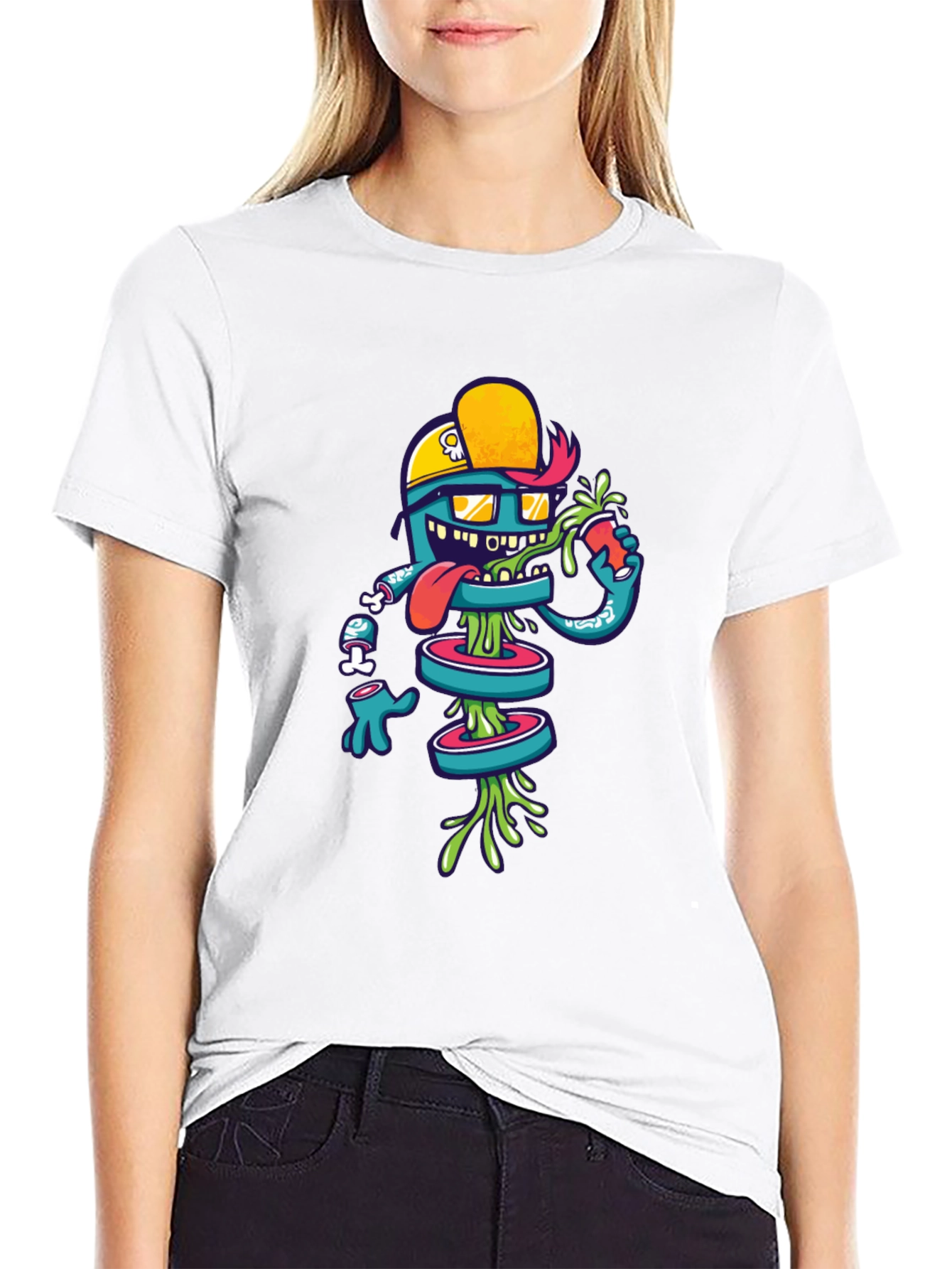 Funky Graphic Tee: Cartoon Character Design