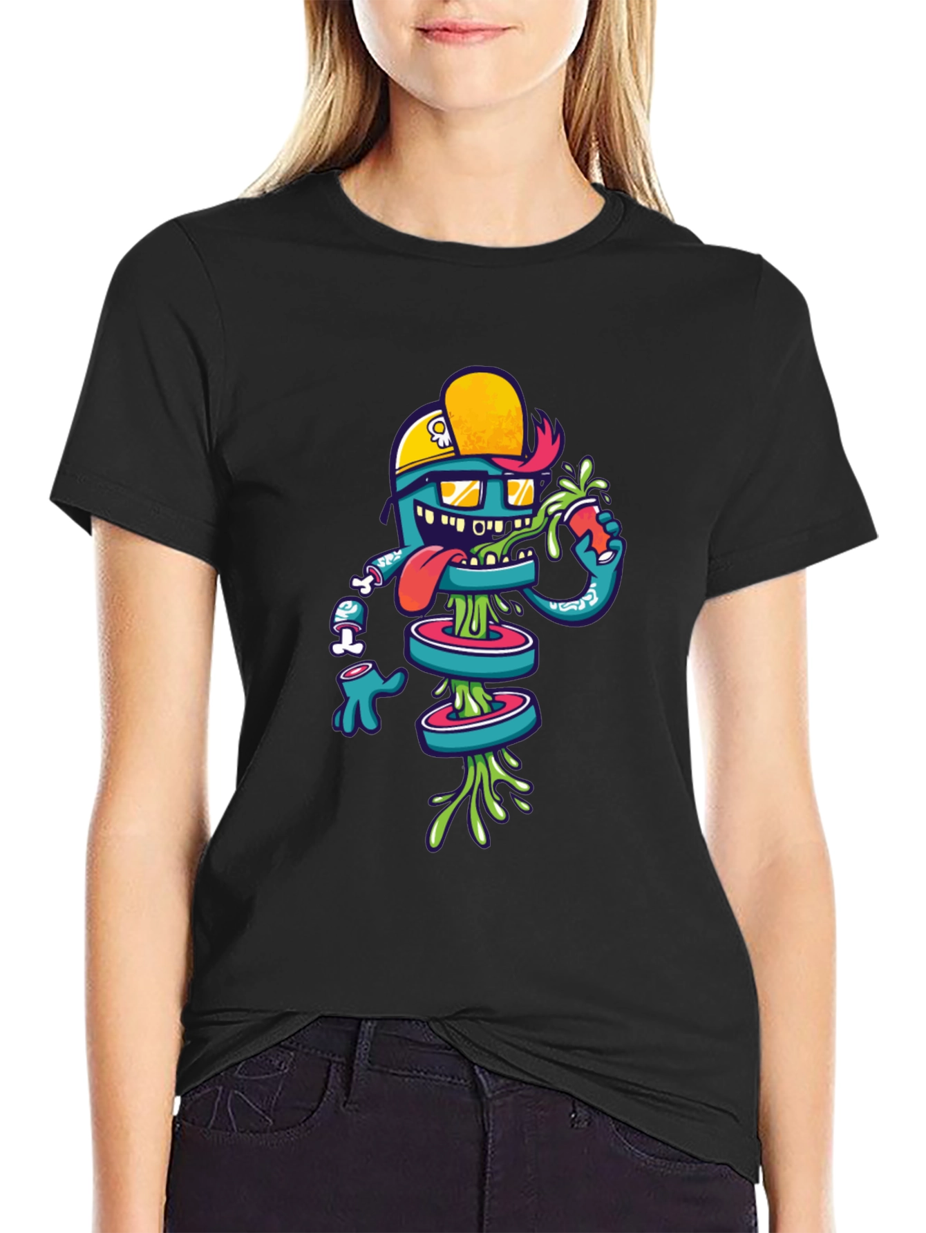 Funky Graphic Tee: Cartoon Character Design