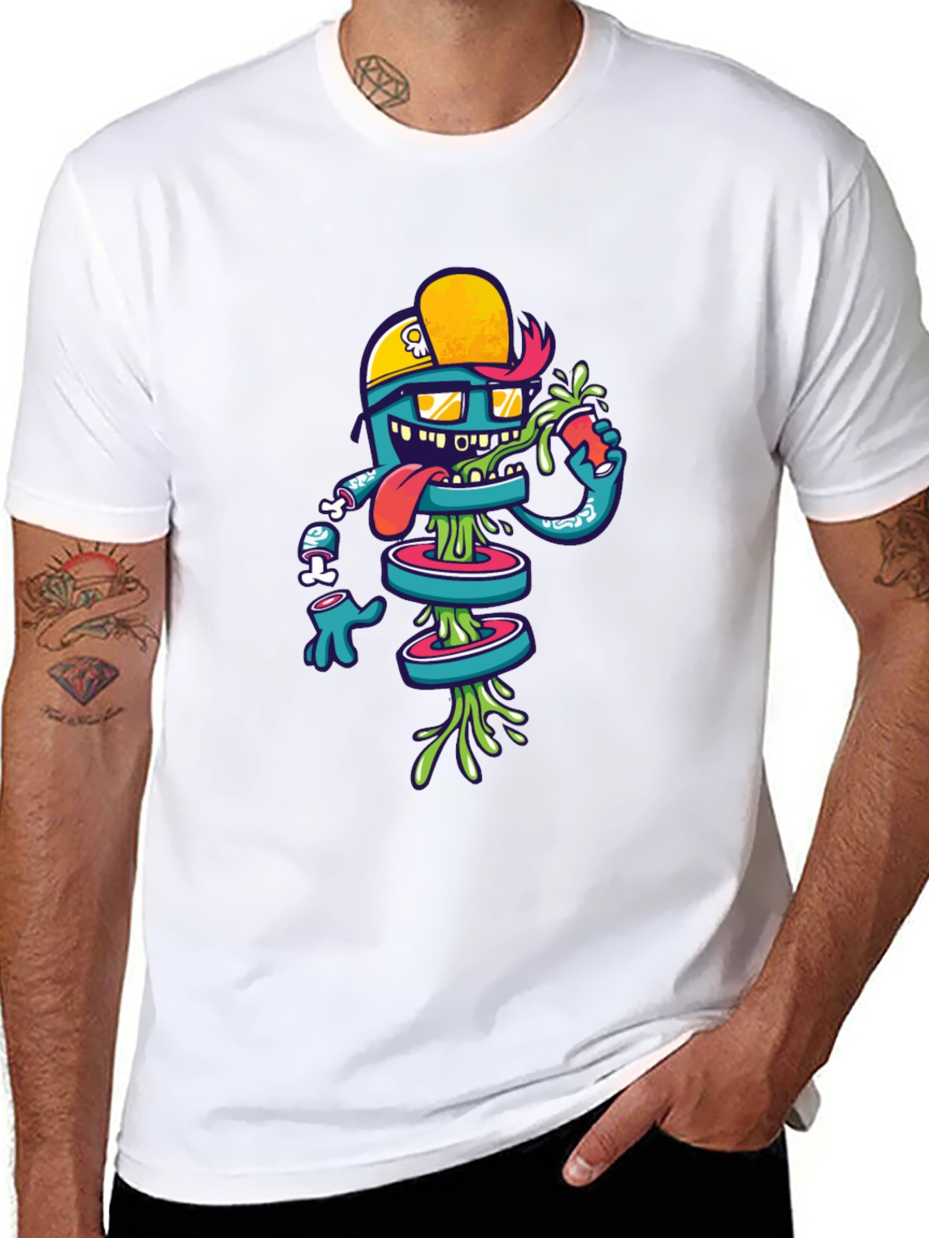 Funky Graphic Tee: Cartoon Character Design