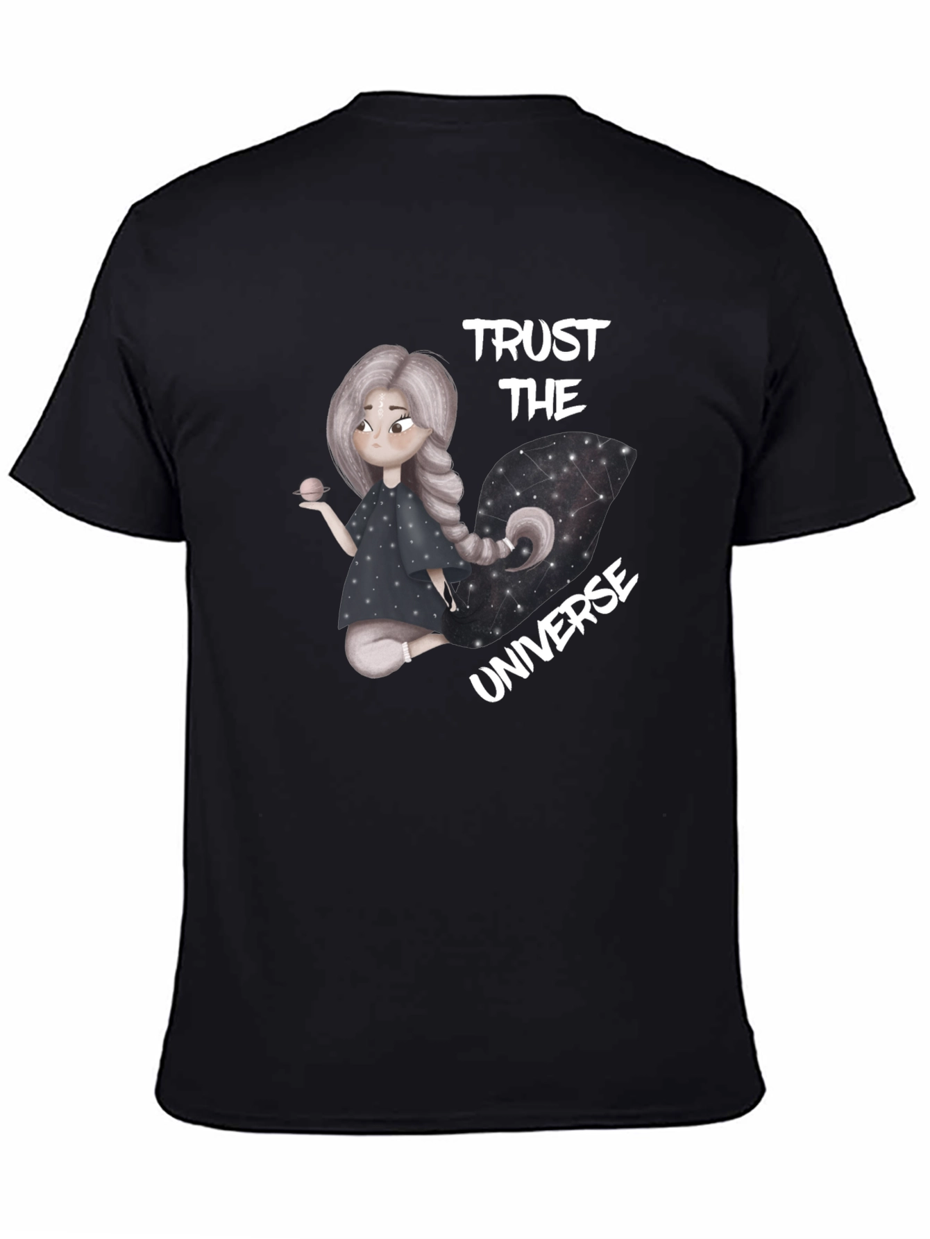 Trust the Universe Graphic Tee - Black Cotton Blend
