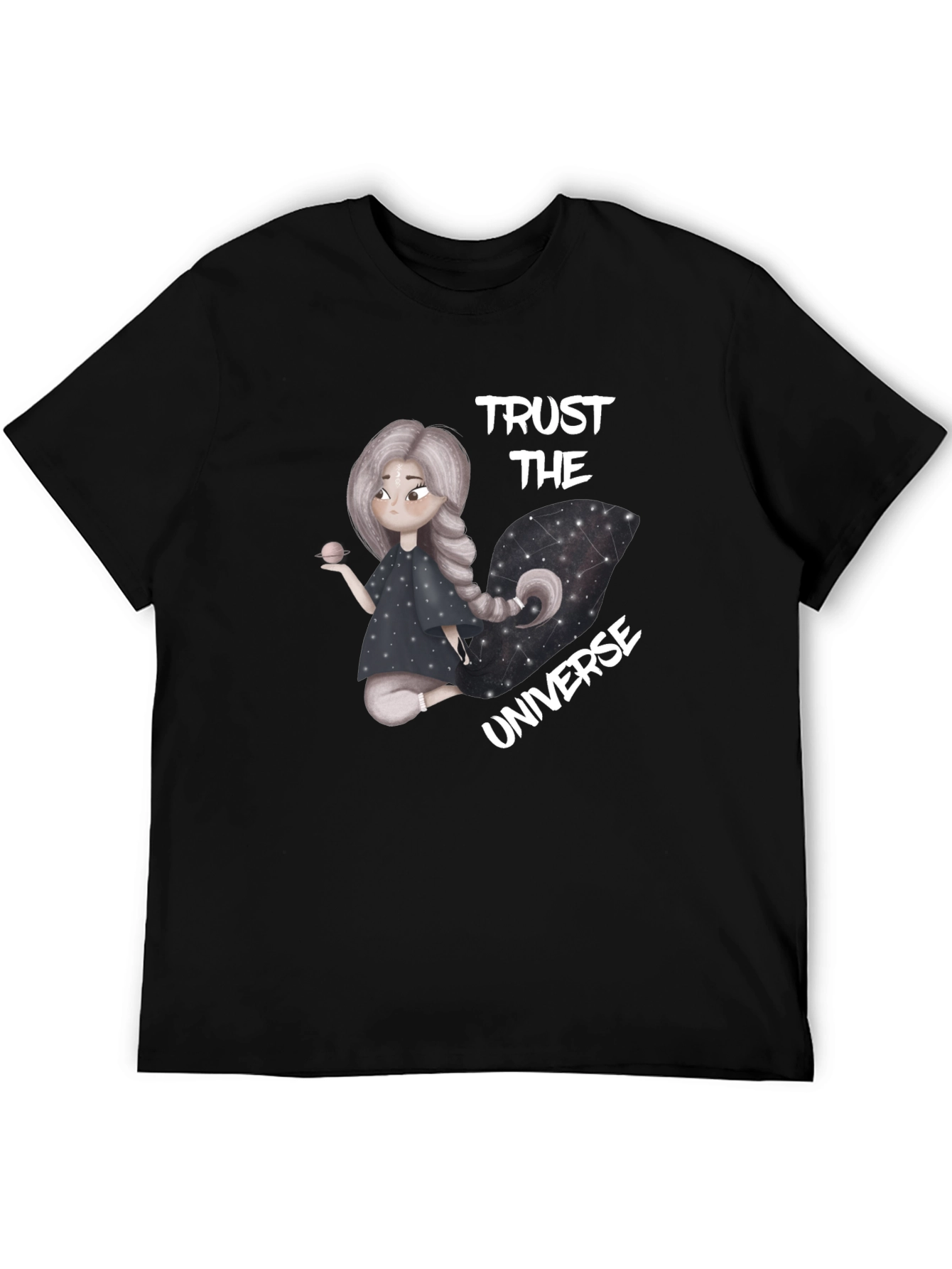Trust the Universe Graphic Tee - Black Cotton Blend