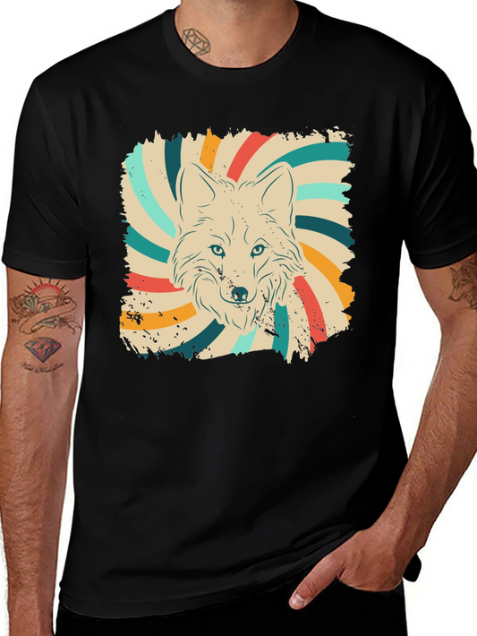 Retro Wolf Graphic Tee - Vintage Style