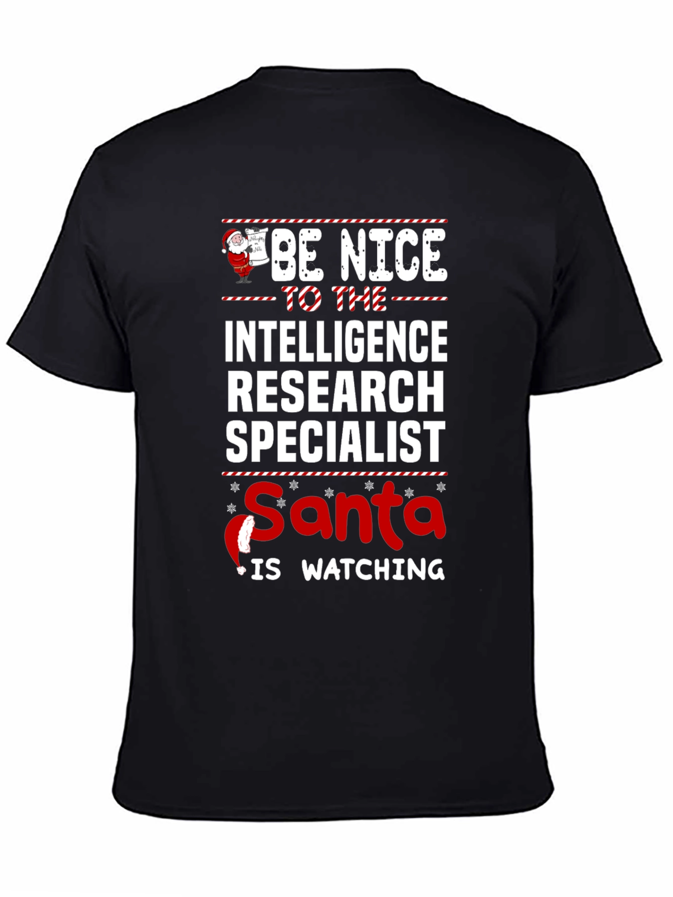 Intelligence Research Specialist Santa Watching T-Shirt
