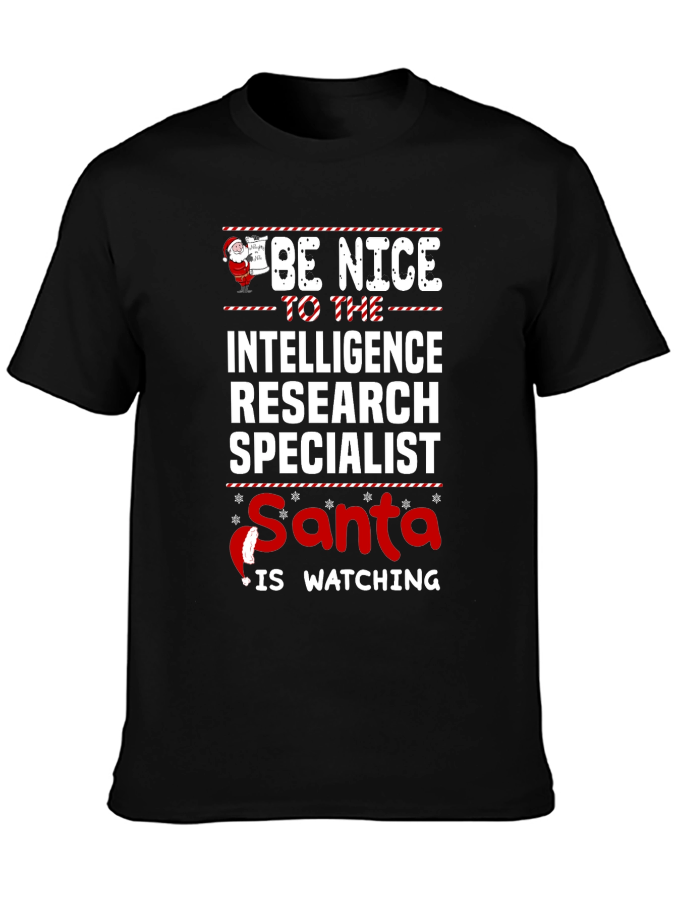 Intelligence Research Specialist Santa Watching T-Shirt