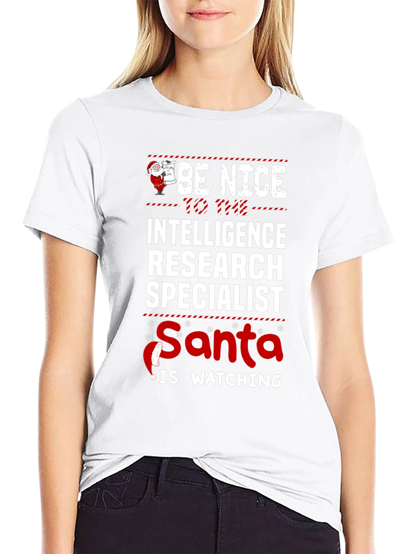 Intelligence Research Specialist Santa Watching T-Shirt
