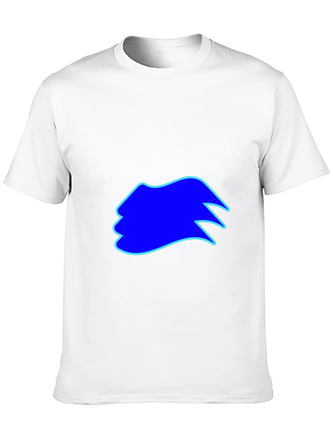 Mens Black T-Shirt with Blue Graphic Design