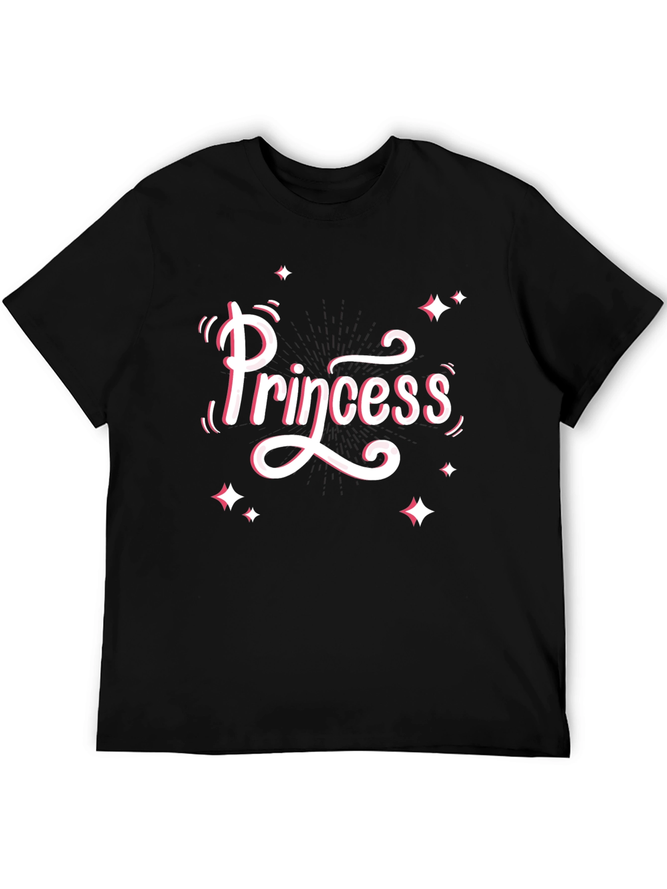 Princess Graphic Tee - Stylish Black Cotton T-Shirt
