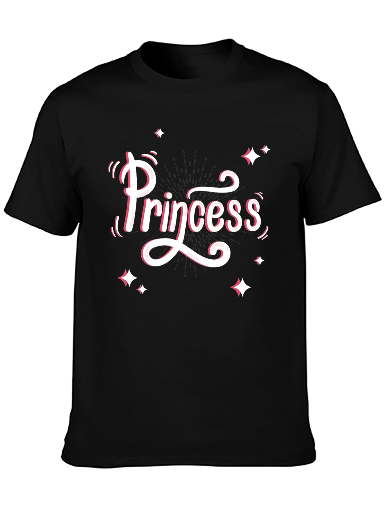Princess Graphic Tee - Stylish Black Cotton T-Shirt