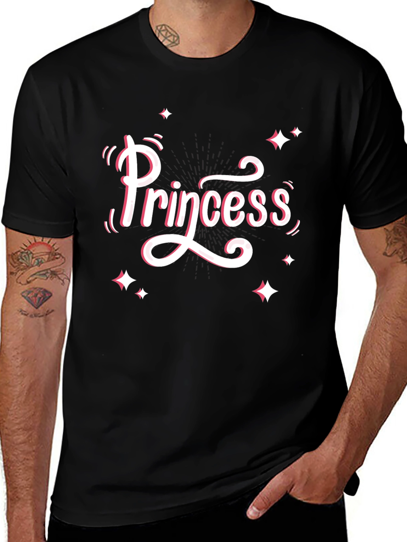 Princess Graphic Tee - Stylish Black Cotton T-Shirt