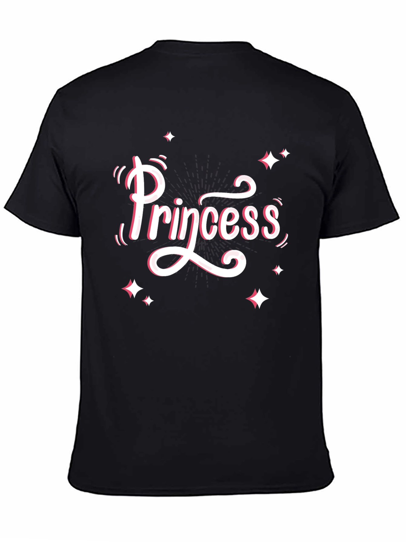 Princess Graphic Tee - Stylish Black Cotton T-Shirt