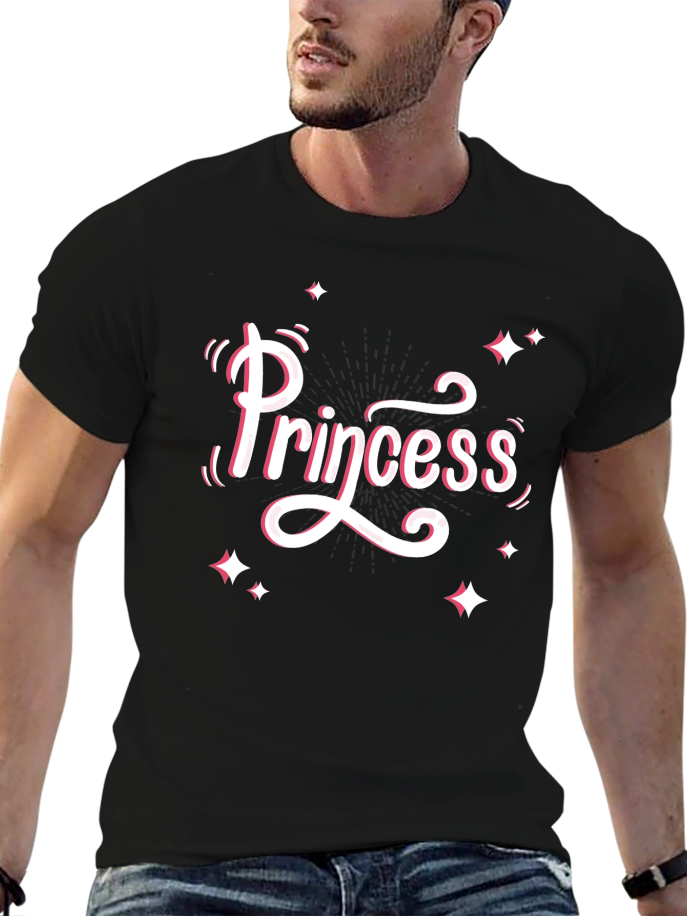 Princess Graphic Tee - Stylish Black Cotton T-Shirt