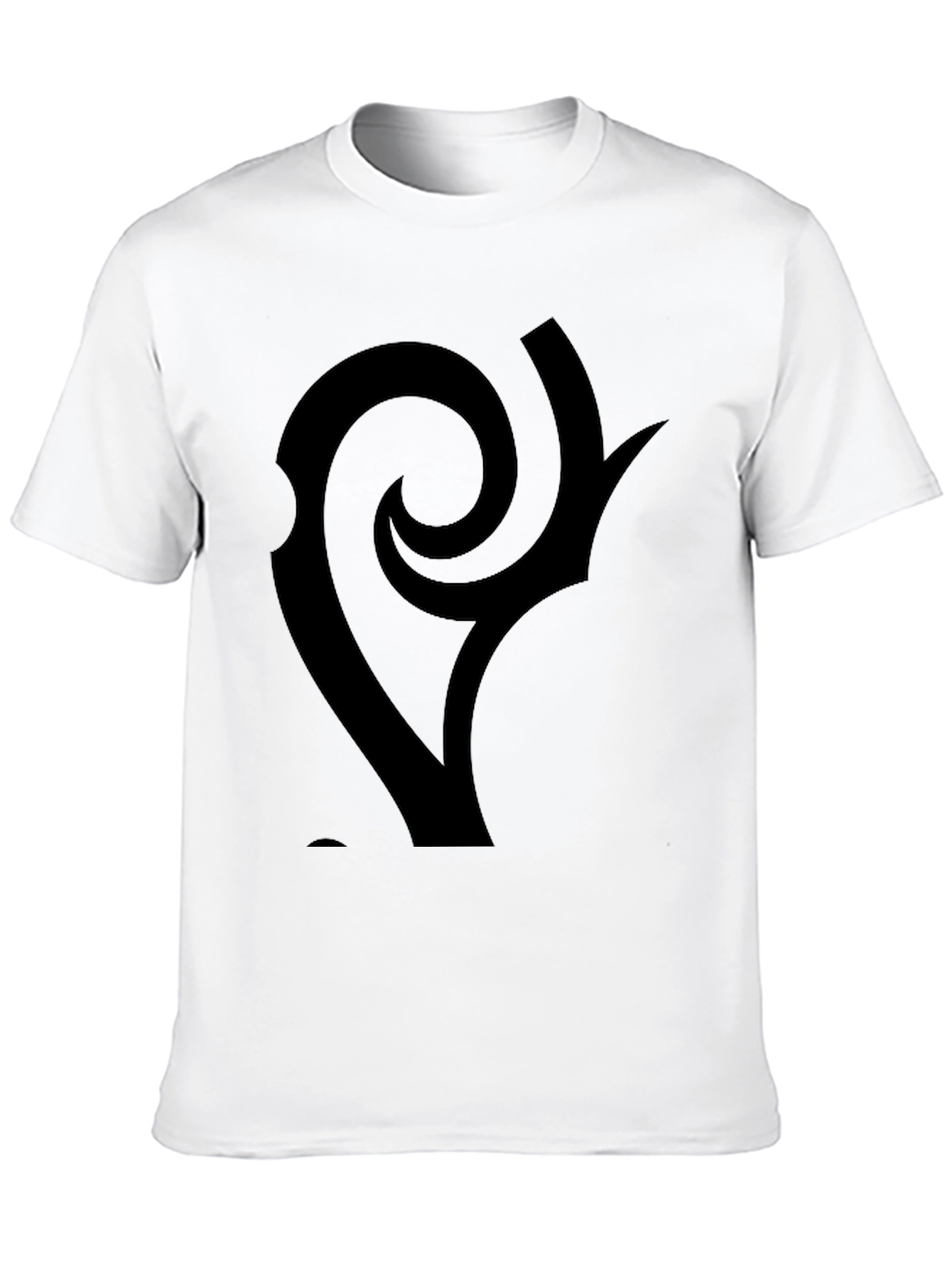 Black Graphic Tee - Abstract Swirl Design