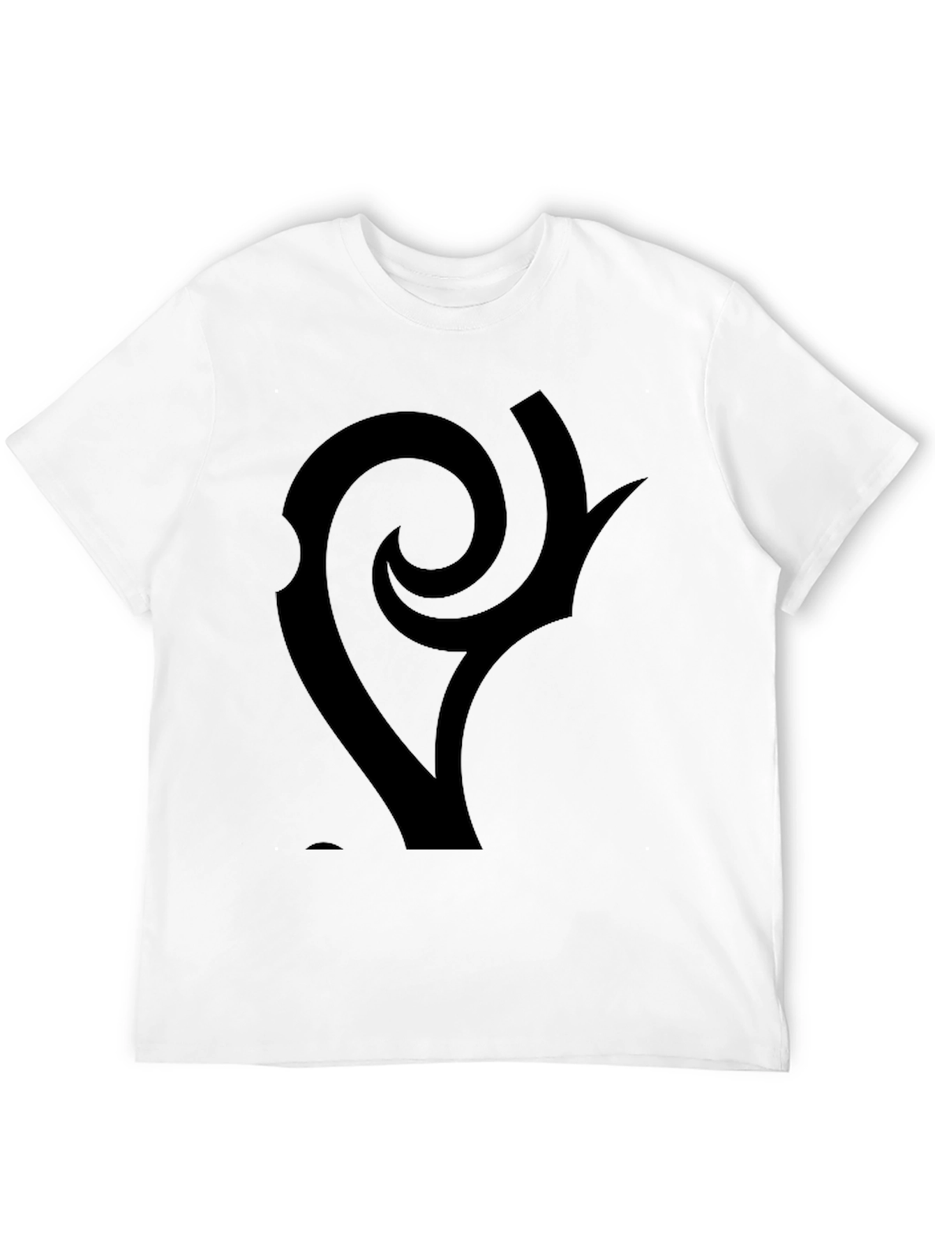 Black Graphic Tee - Abstract Swirl Design