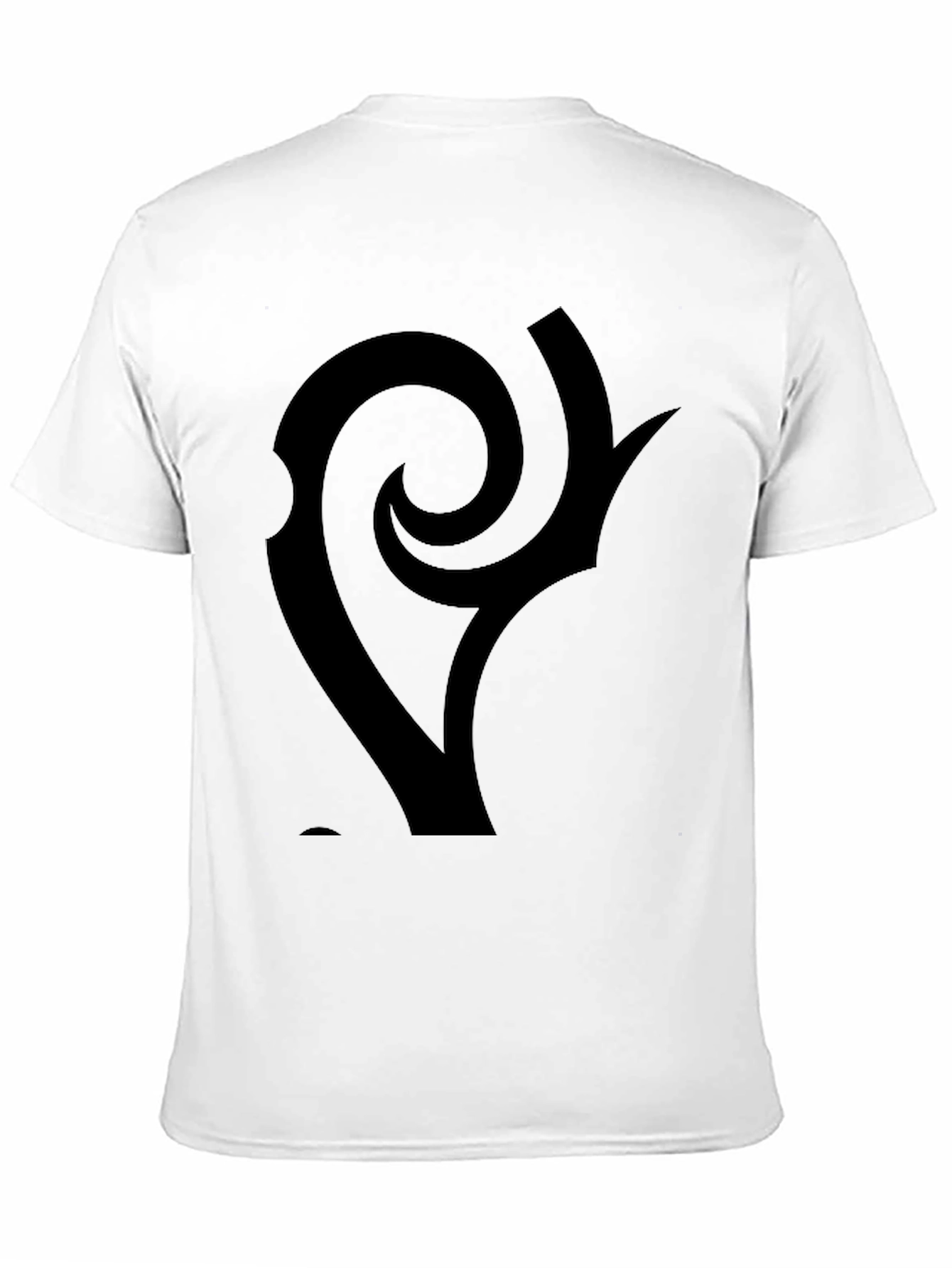 Black Graphic Tee - Abstract Swirl Design