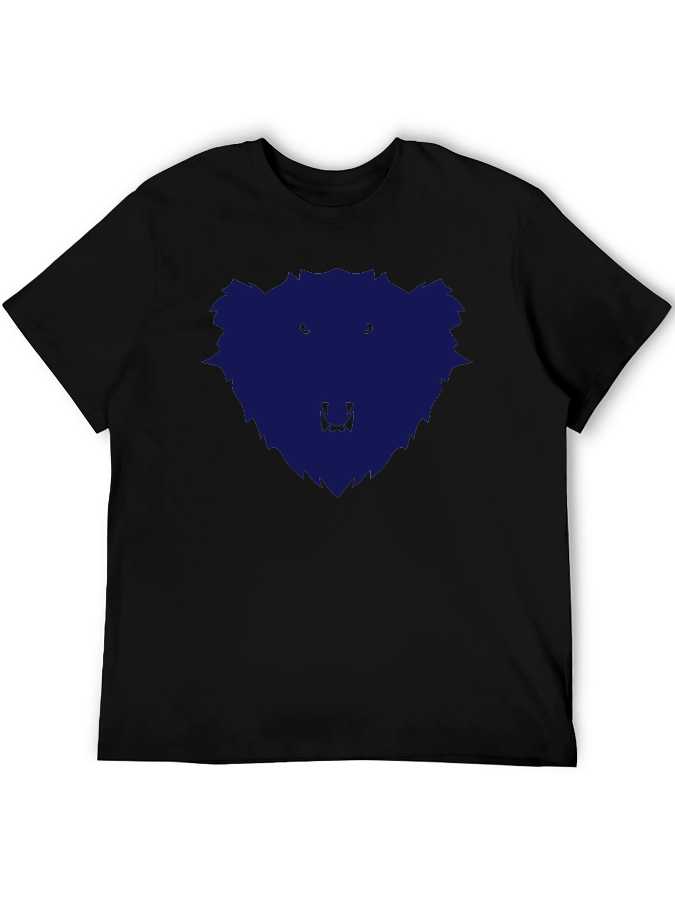 Mens Black T-Shirt with Blue Bear Graphic