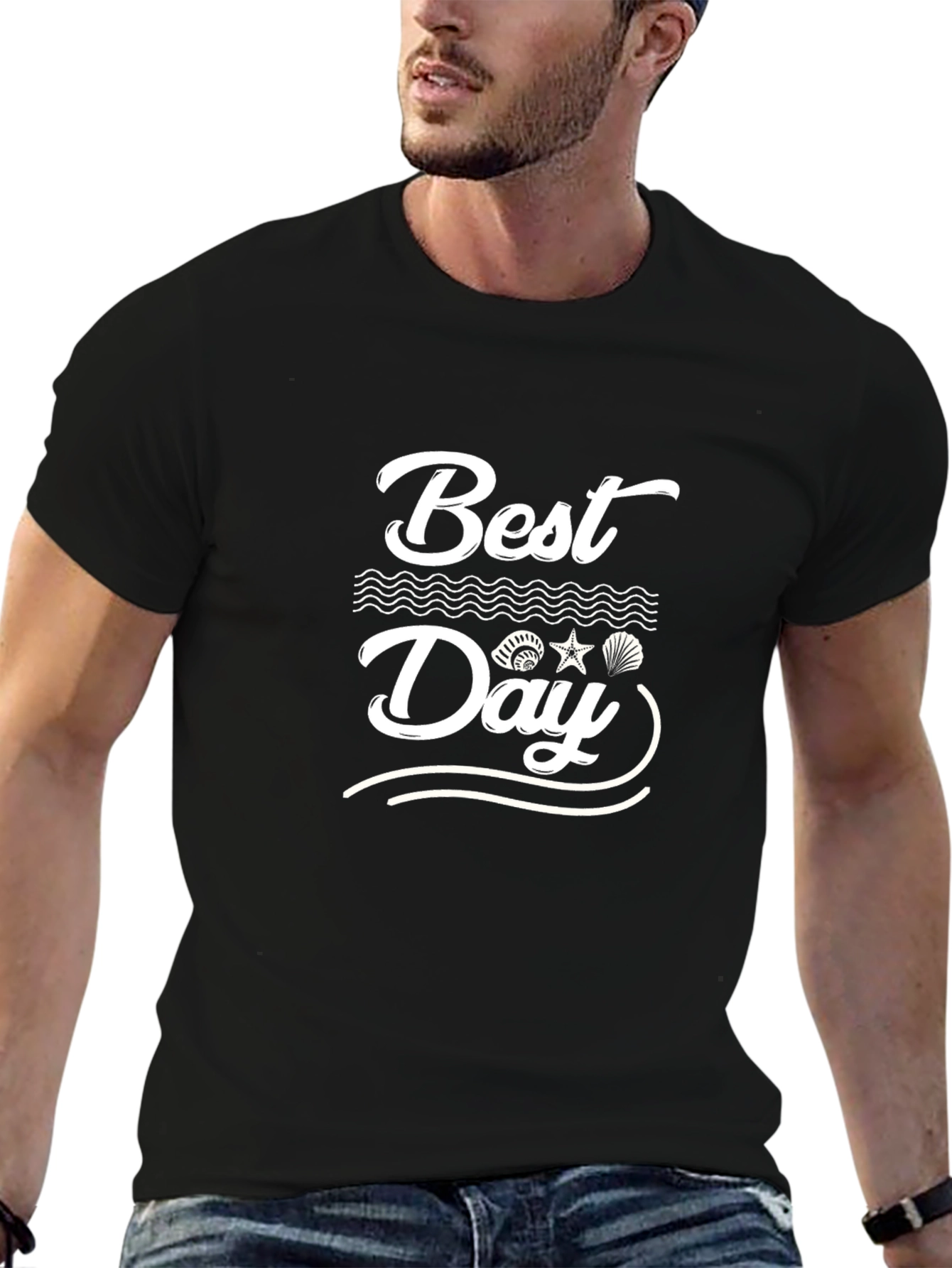 Best Day Black T-Shirt | Beach Lover Tee