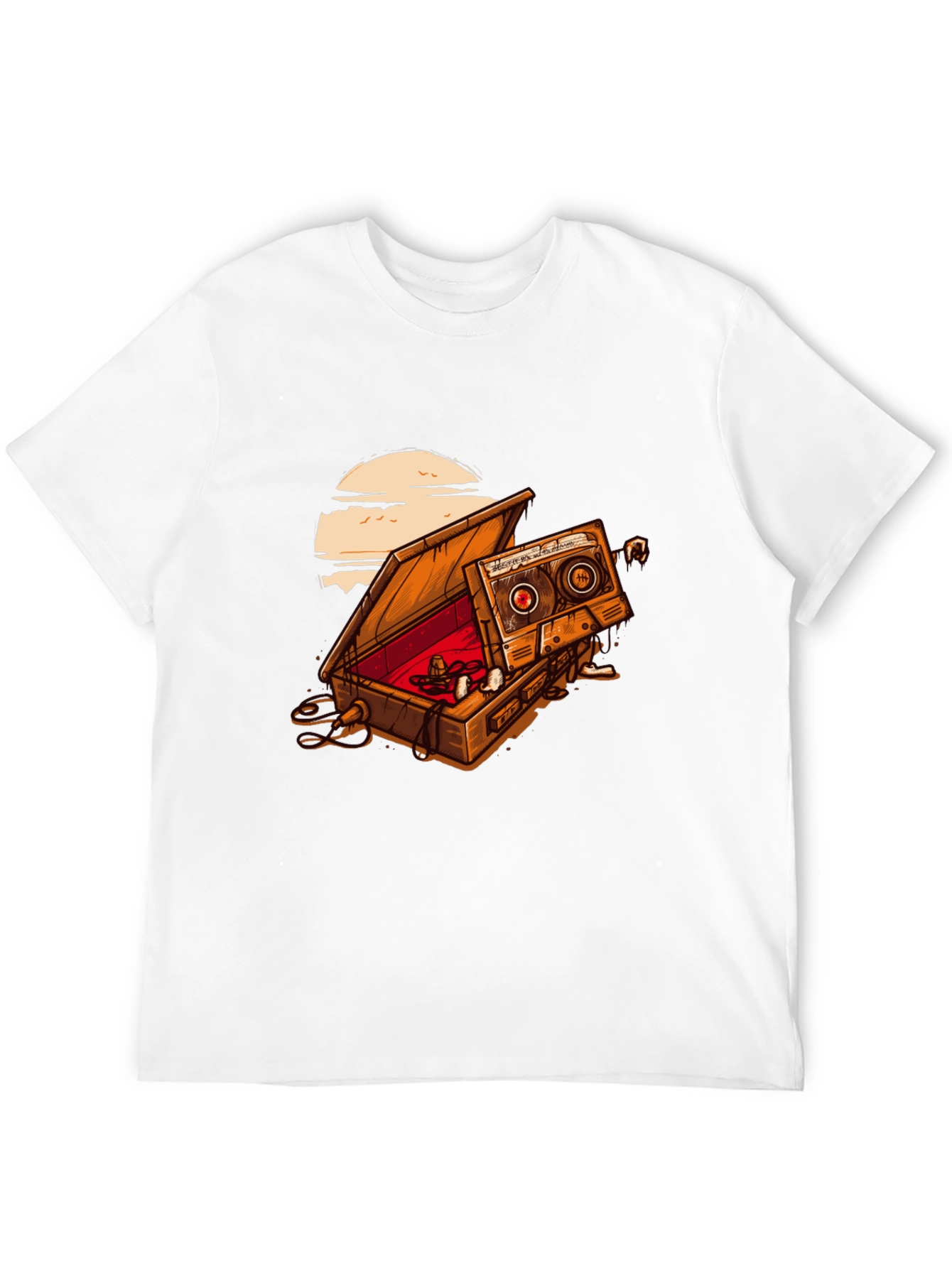 Retro Cassette Tape Coffin T-Shirt