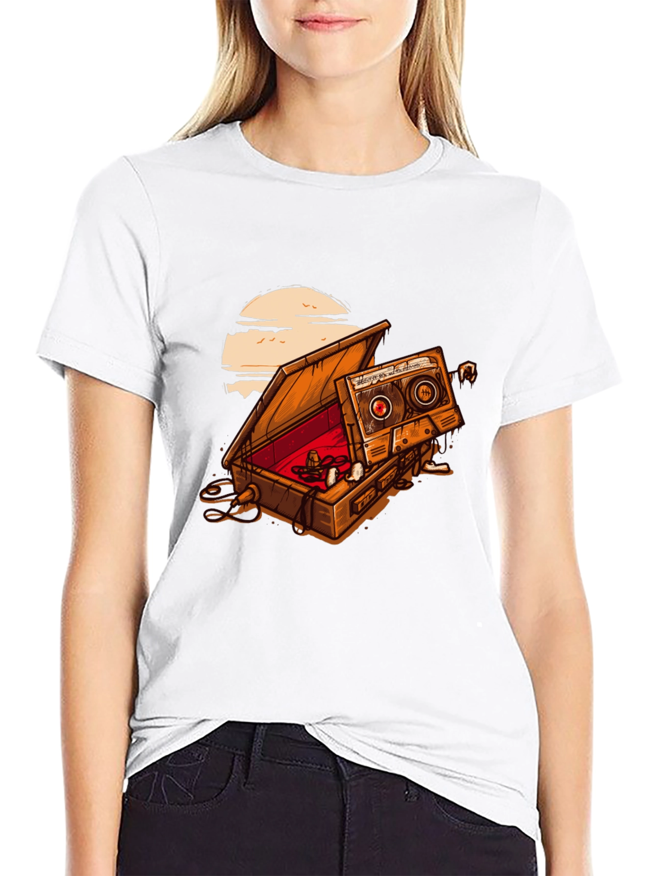 Retro Cassette Tape Coffin T-Shirt