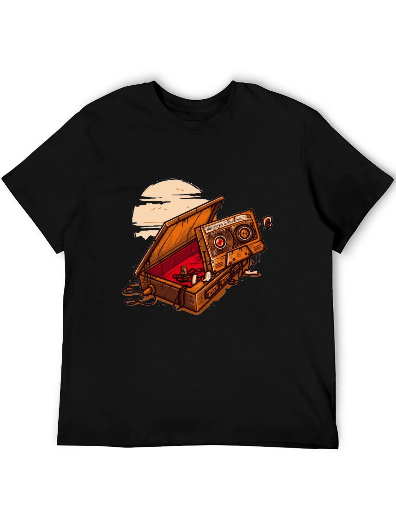 Retro Cassette Tape Coffin T-Shirt
