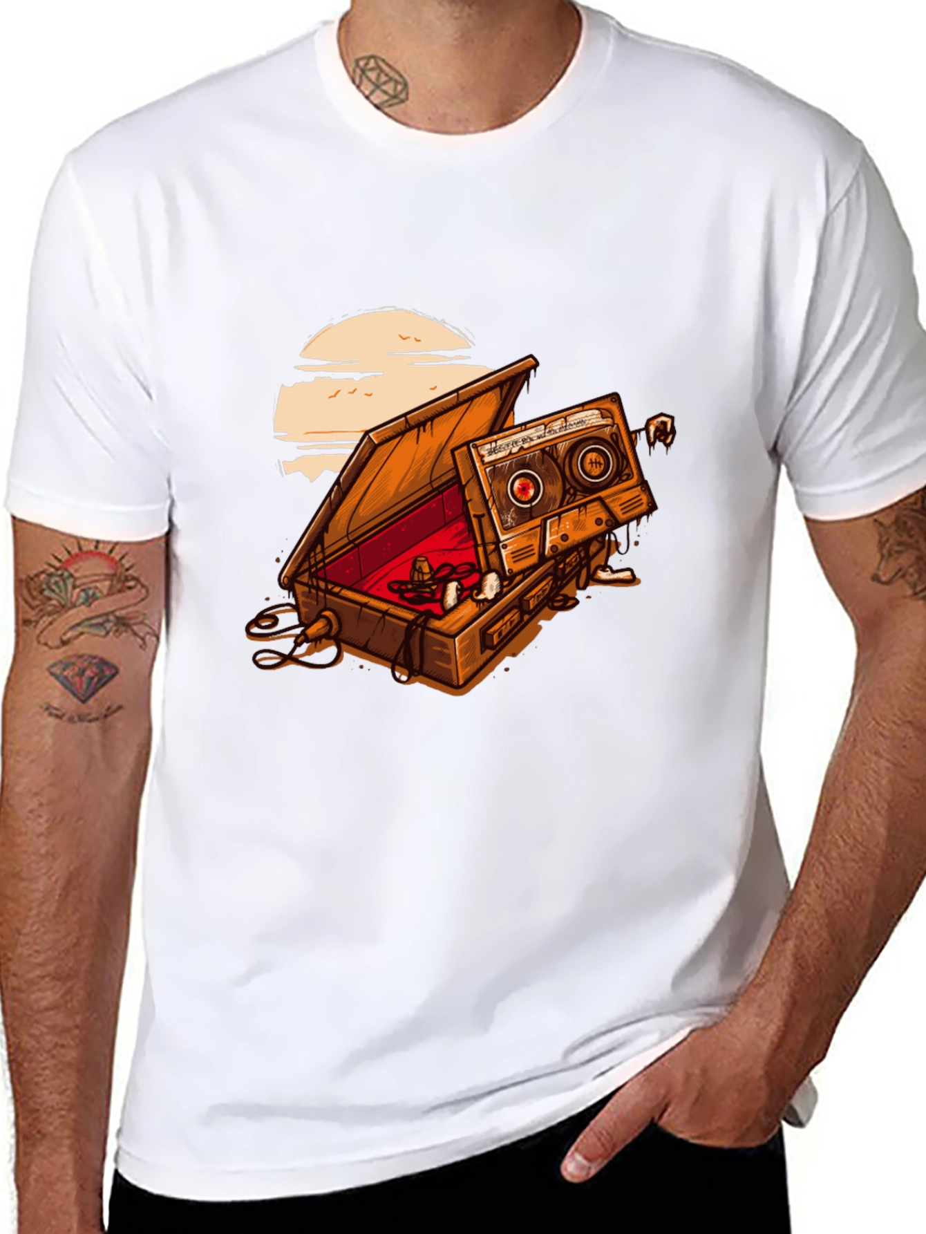 Retro Cassette Tape Coffin T-Shirt