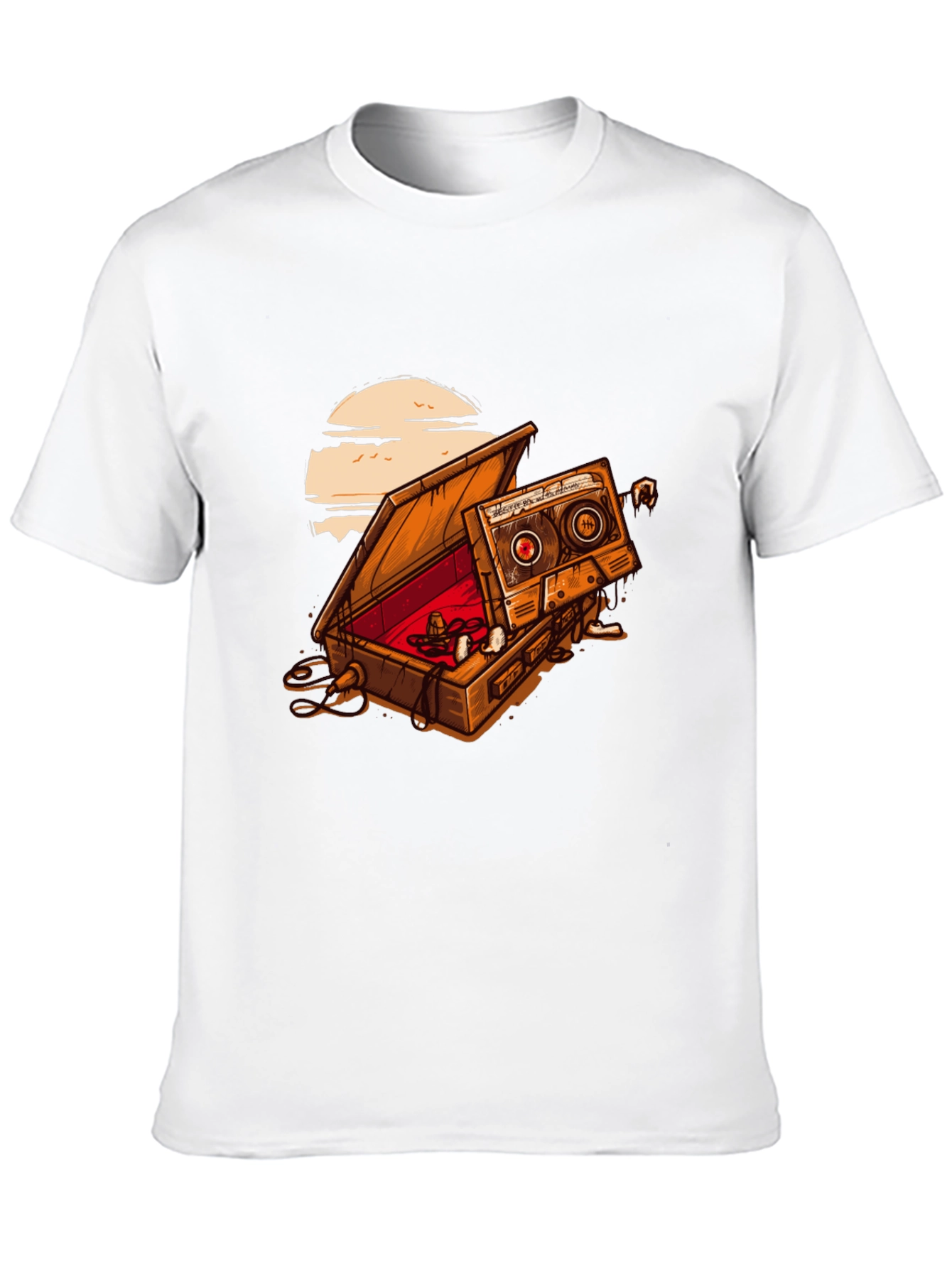Retro Cassette Tape Coffin T-Shirt