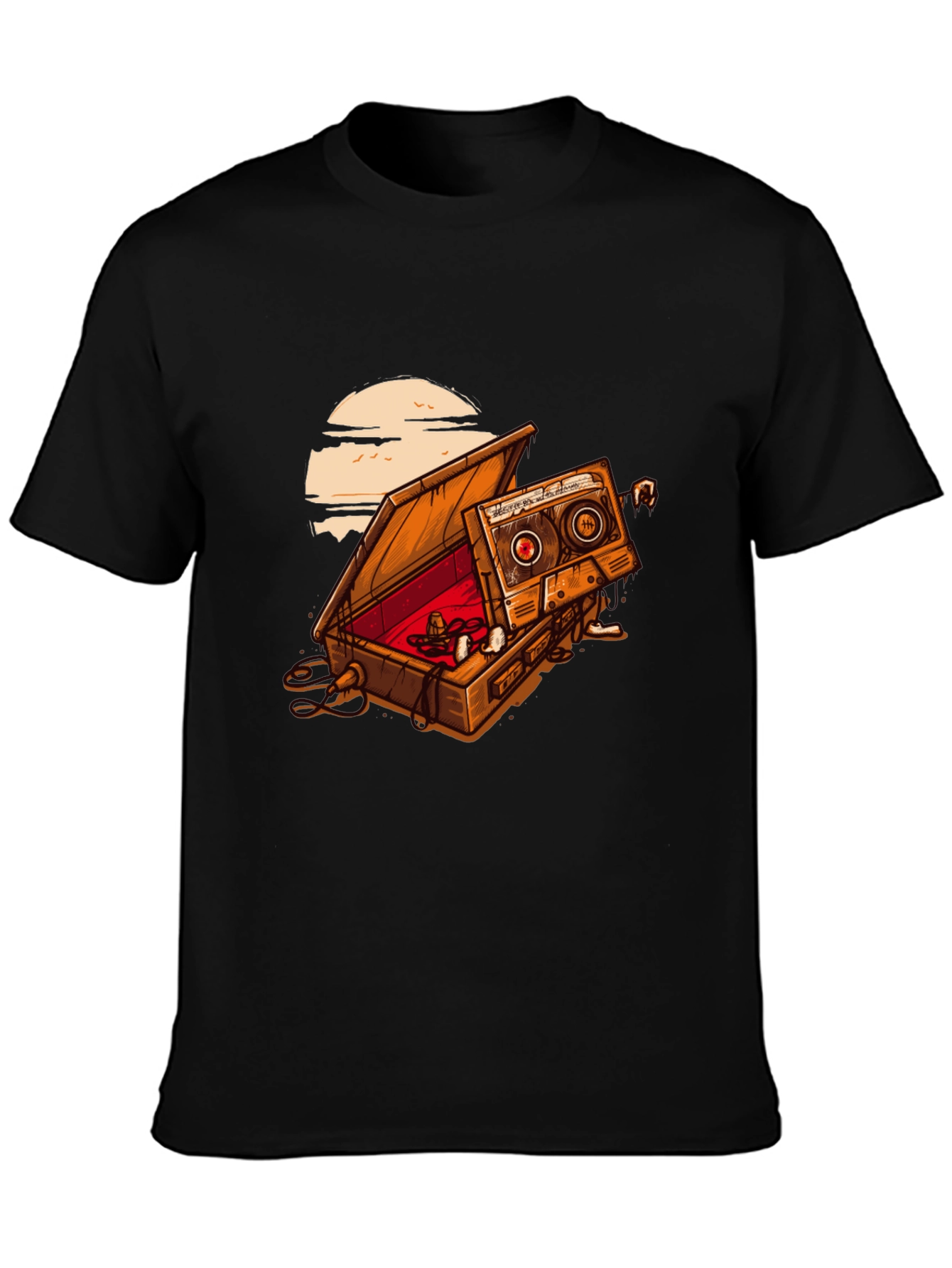 Retro Cassette Tape Coffin T-Shirt