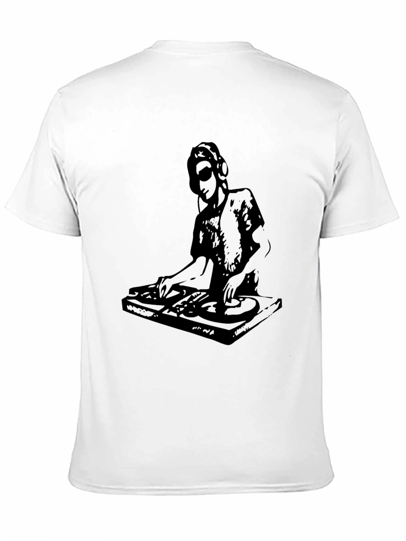 DJ Turntable Graphic Tee - Black Cotton Comfort