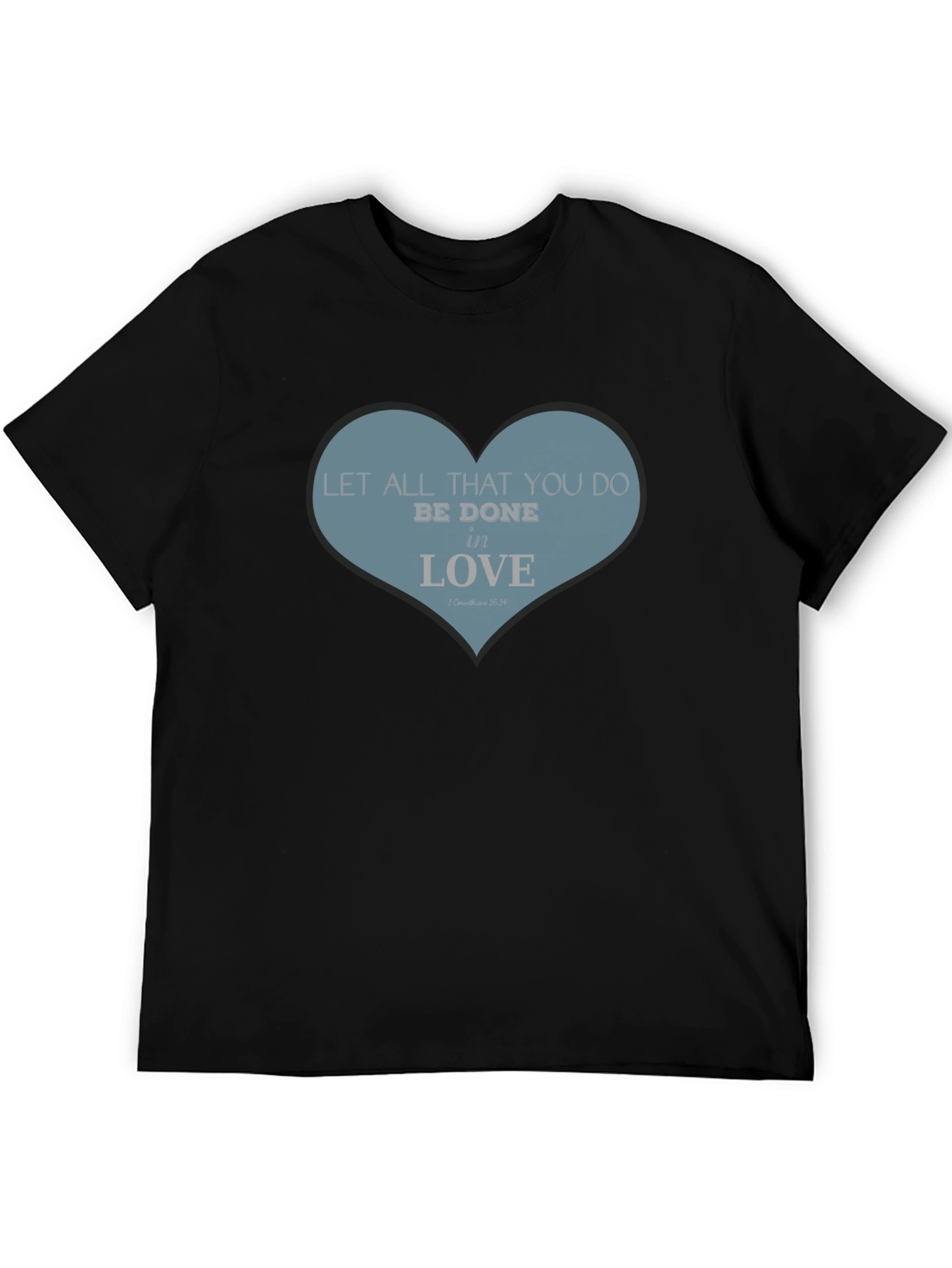Love Scripture Heart T-Shirt - Black