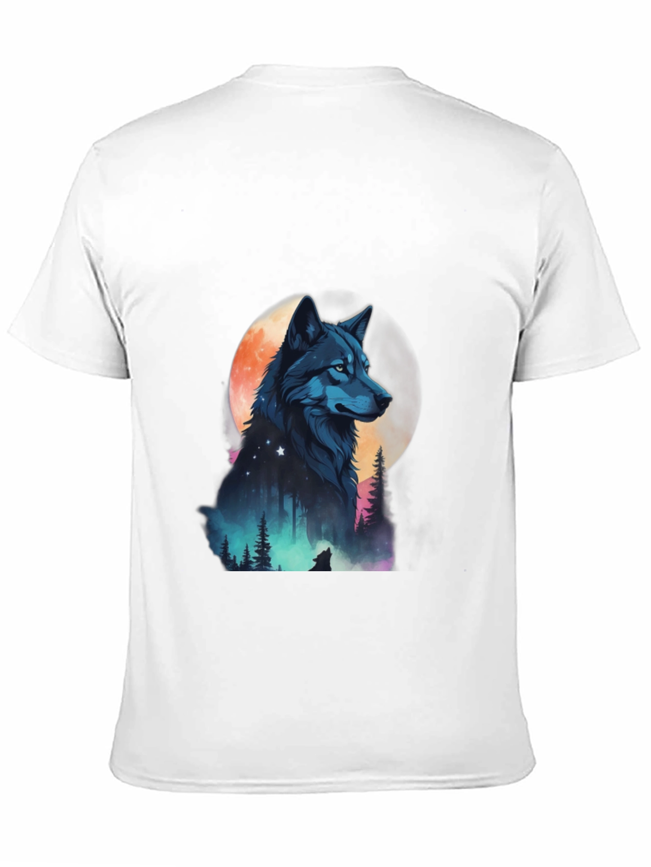 Wolf Moon Graphic Tee - Black Cotton Blend