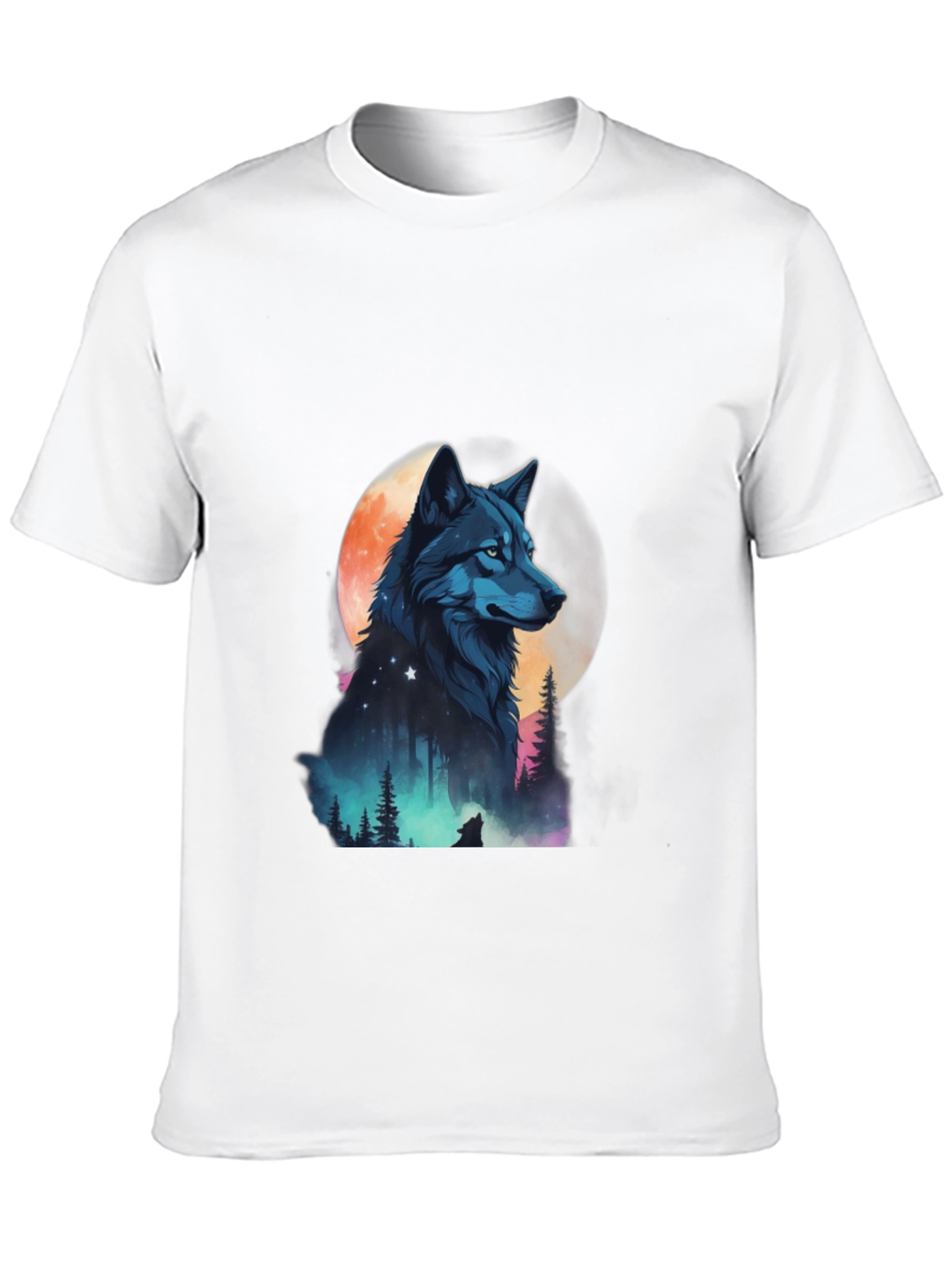 Wolf Moon Graphic Tee - Black Cotton Blend