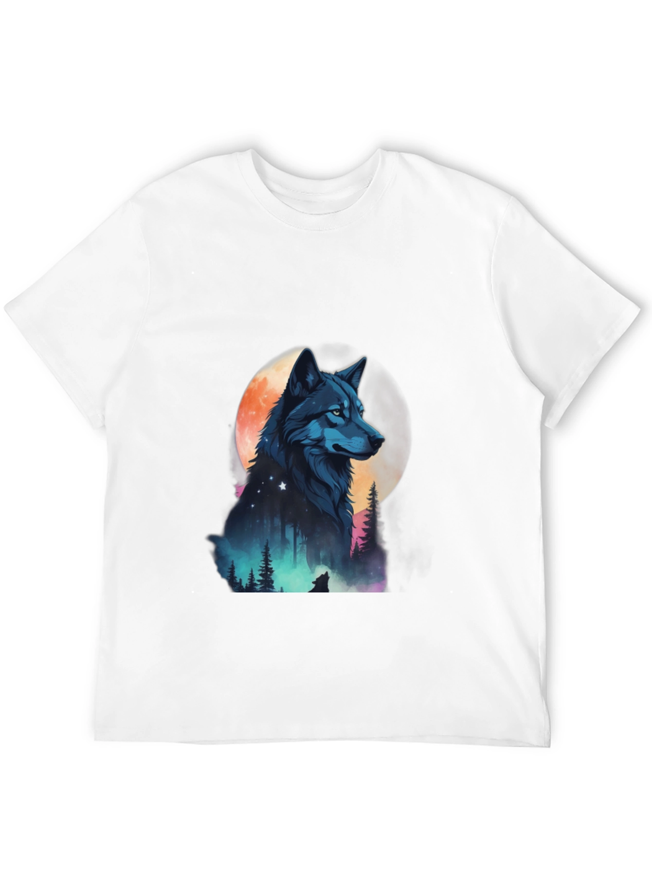 Wolf Moon Graphic Tee - Black Cotton Blend