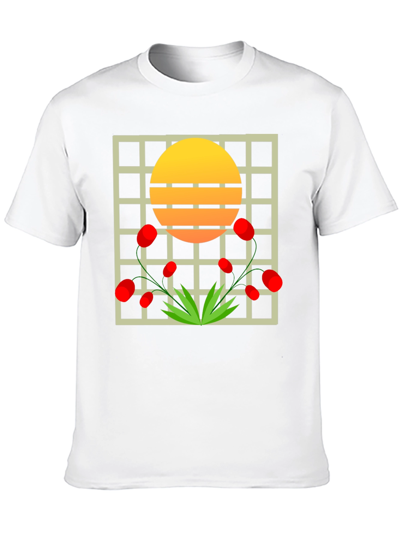 Abstract Sunset Floral Graphic Tee