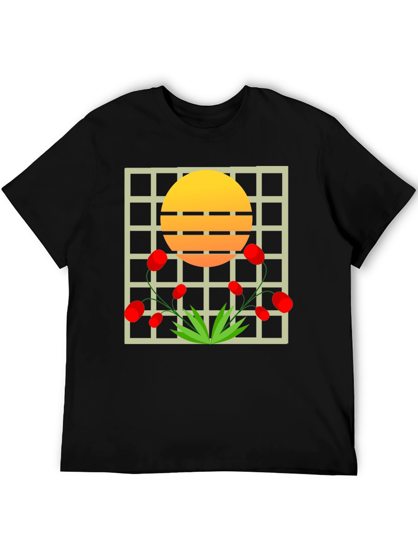 Abstract Sunset Floral Graphic Tee