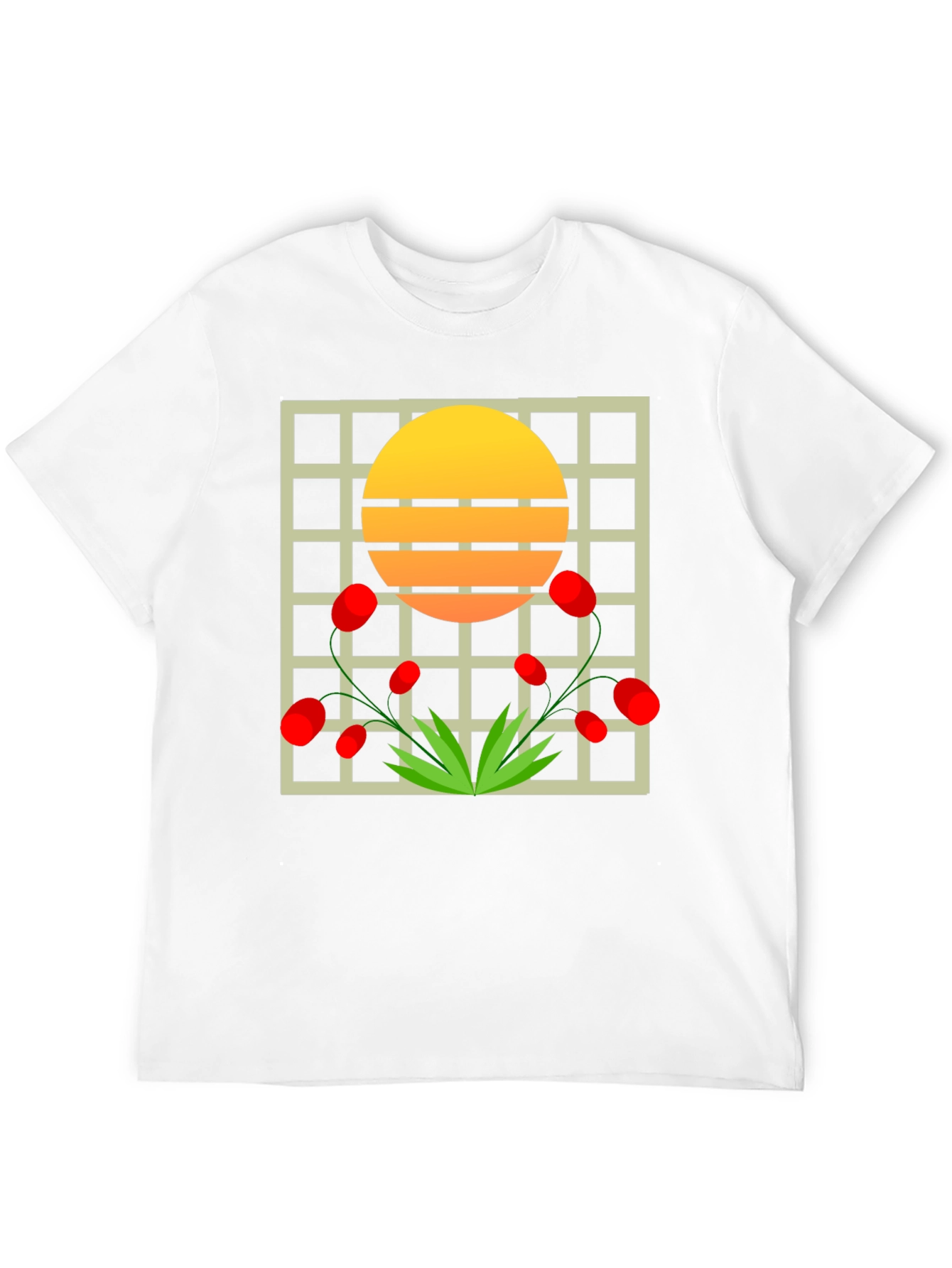 Abstract Sunset Floral Graphic Tee