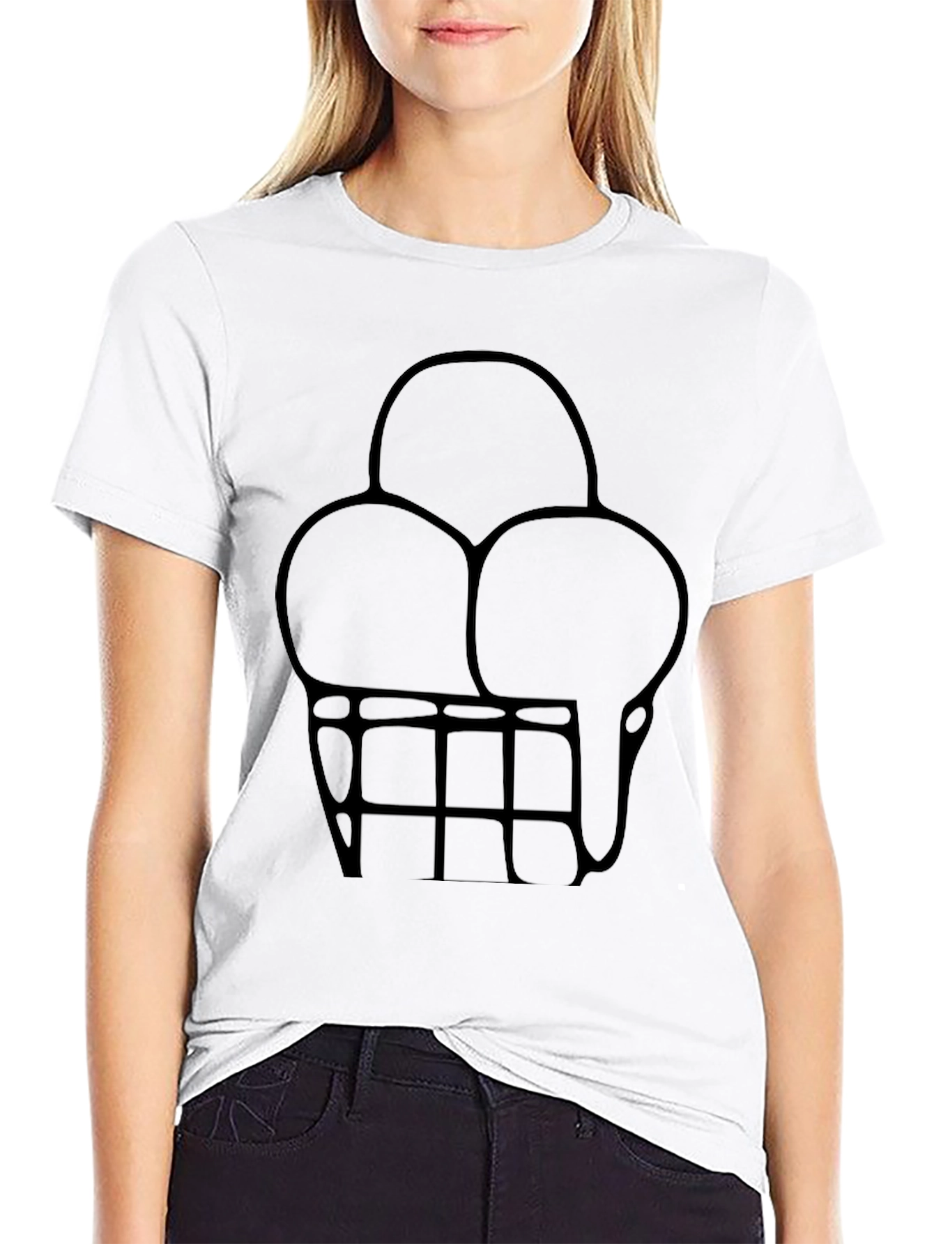 Ice Cream T-Shirt - Black Cotton Tee