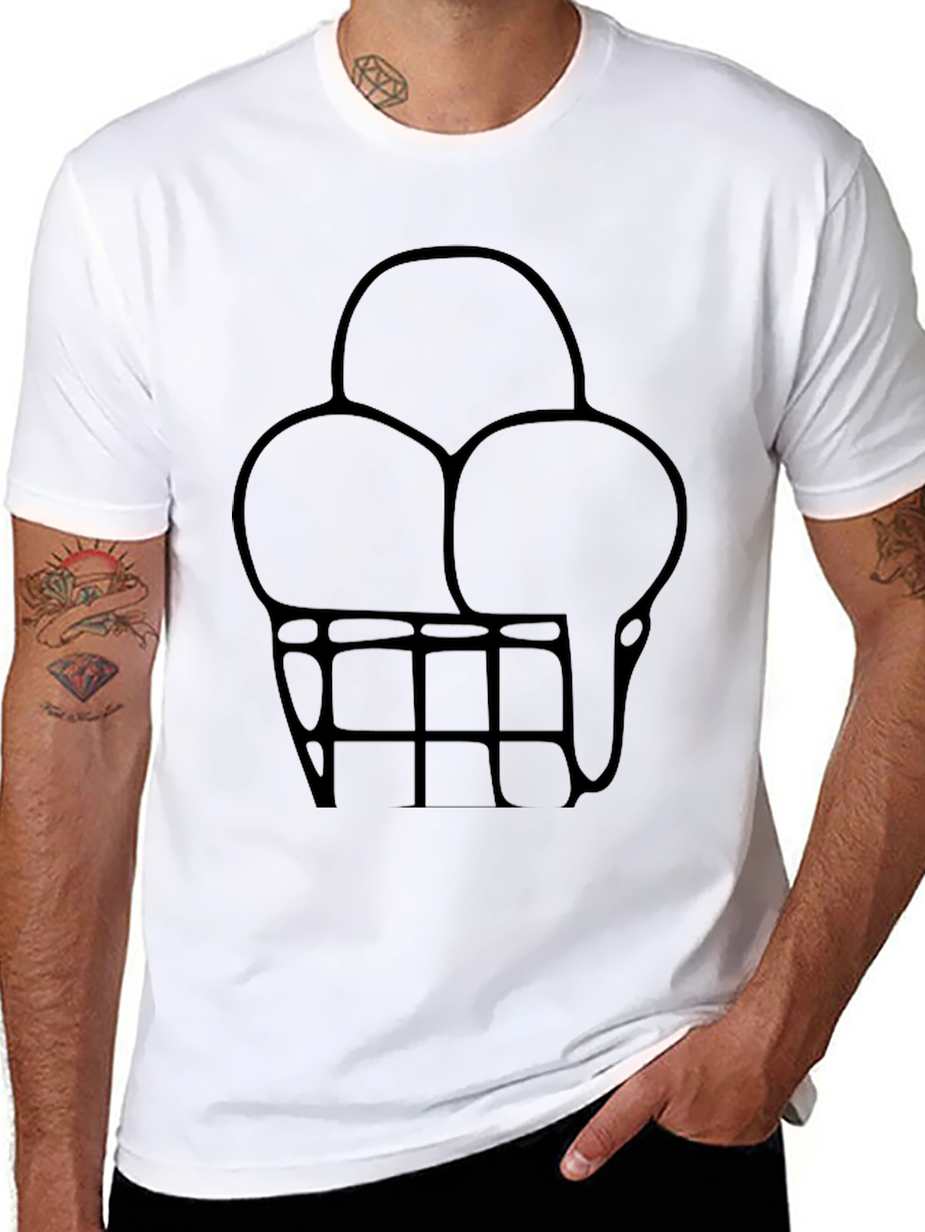 Ice Cream T-Shirt - Black Cotton Tee