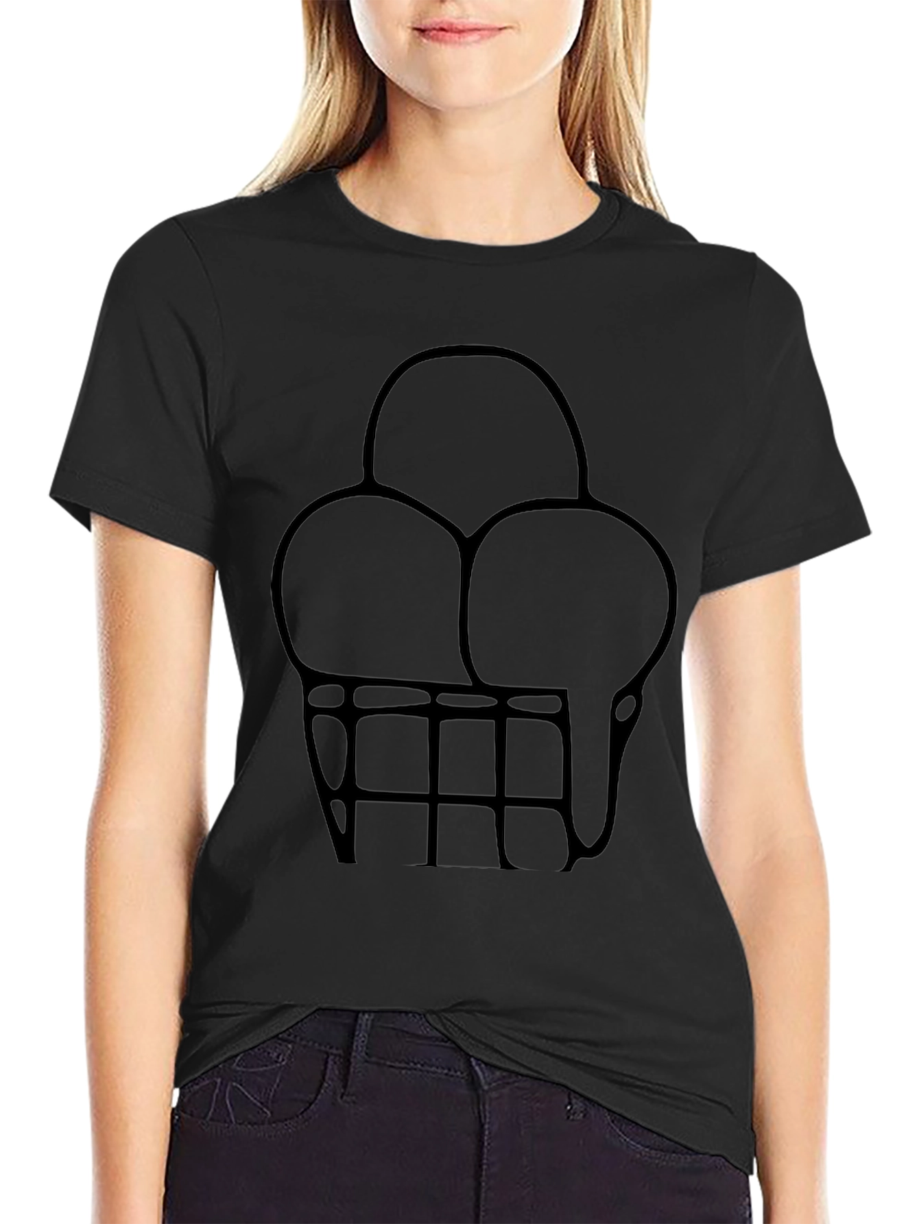Ice Cream T-Shirt - Black Cotton Tee