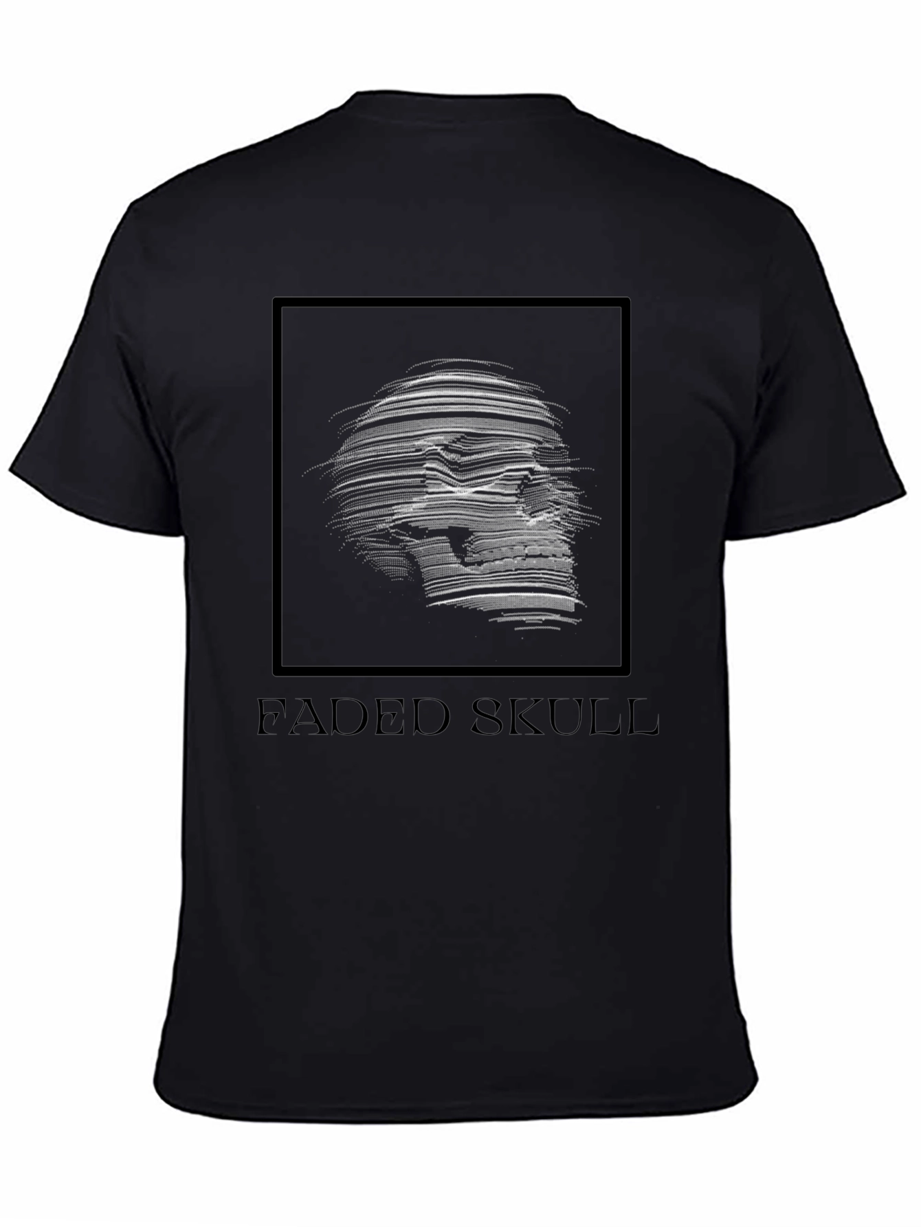 Faded Skull Graphic Tee - Dark Fashion T-Shirt