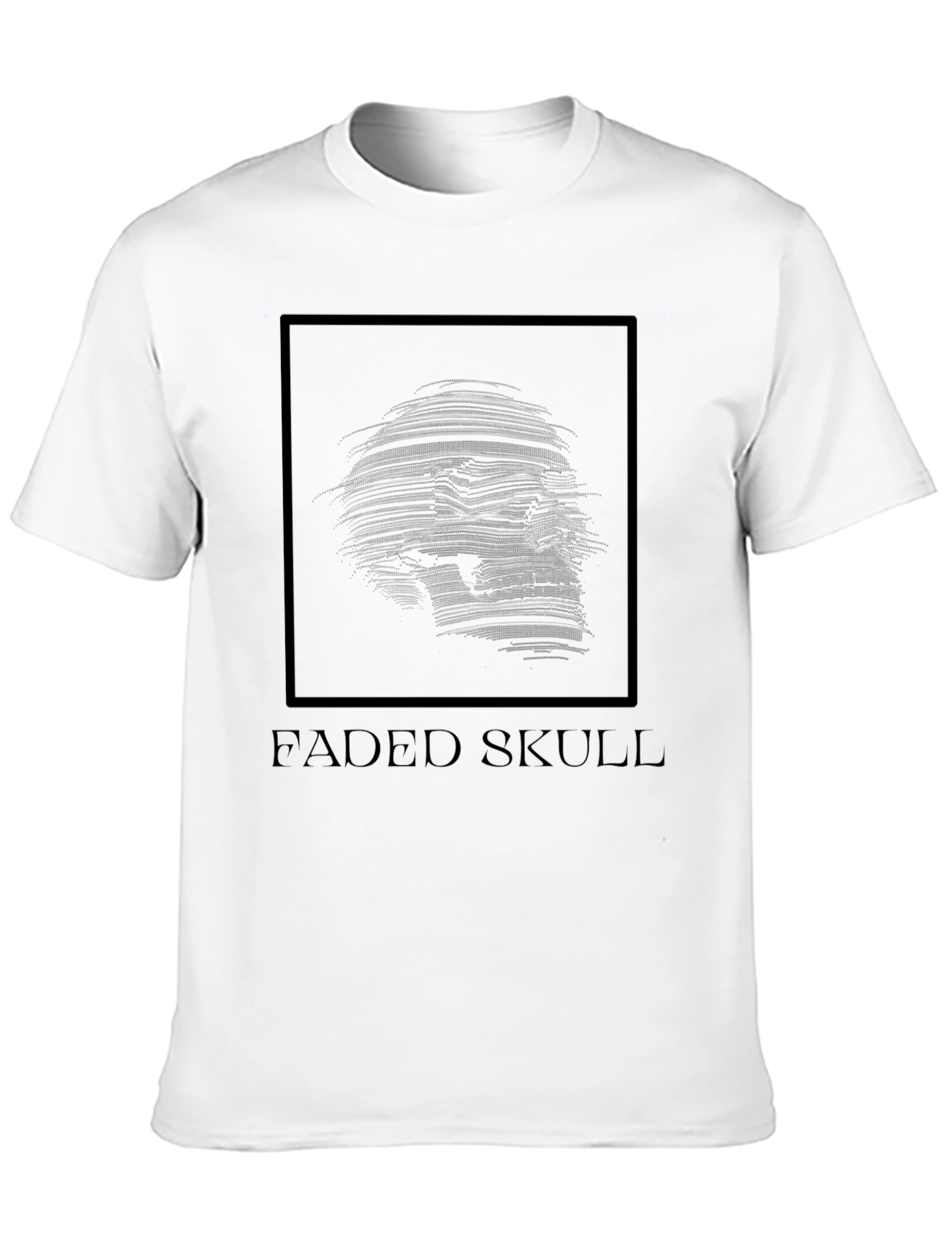 Faded Skull Graphic Tee - Dark Fashion T-Shirt