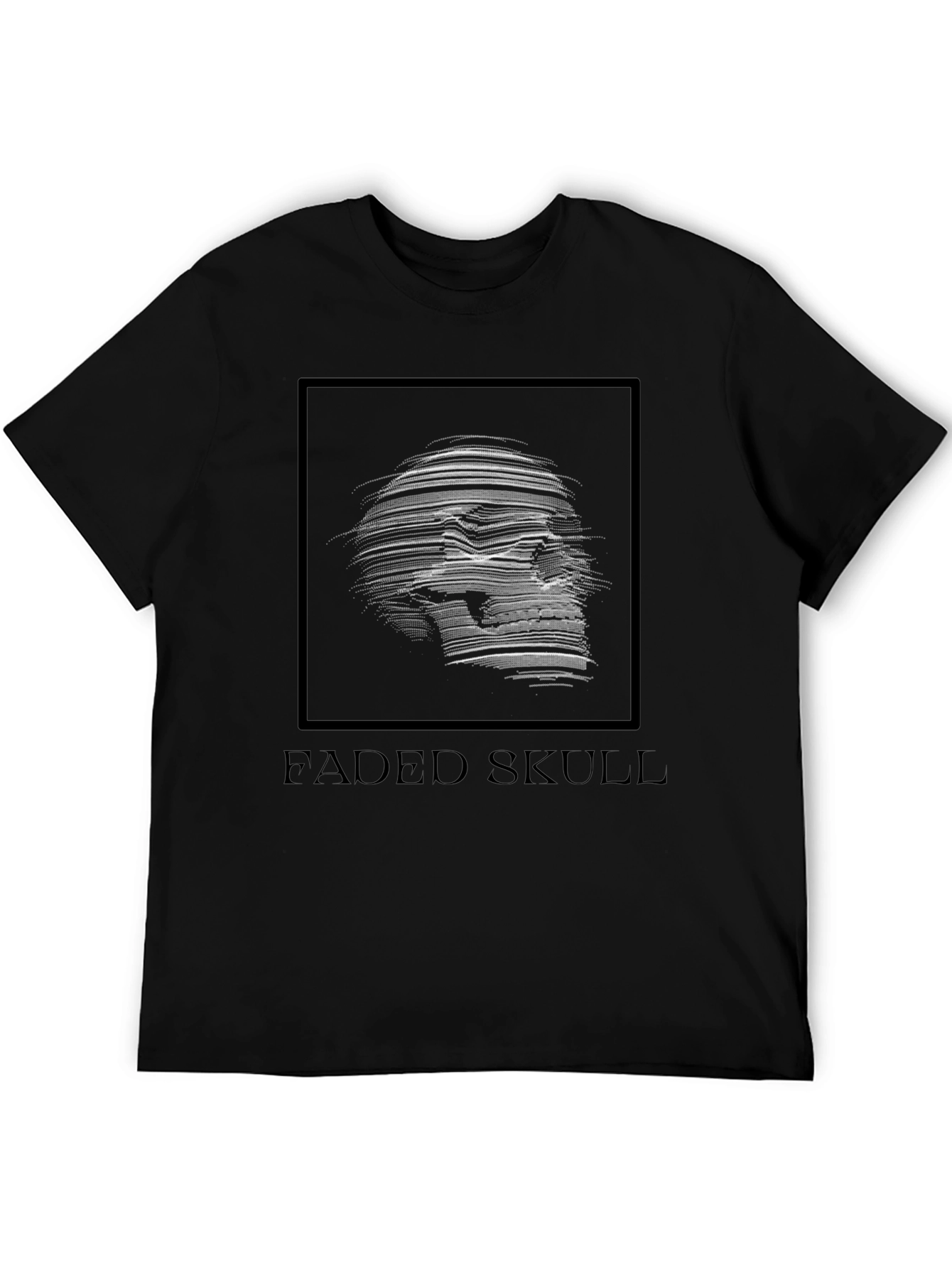 Faded Skull Graphic Tee - Dark Fashion T-Shirt