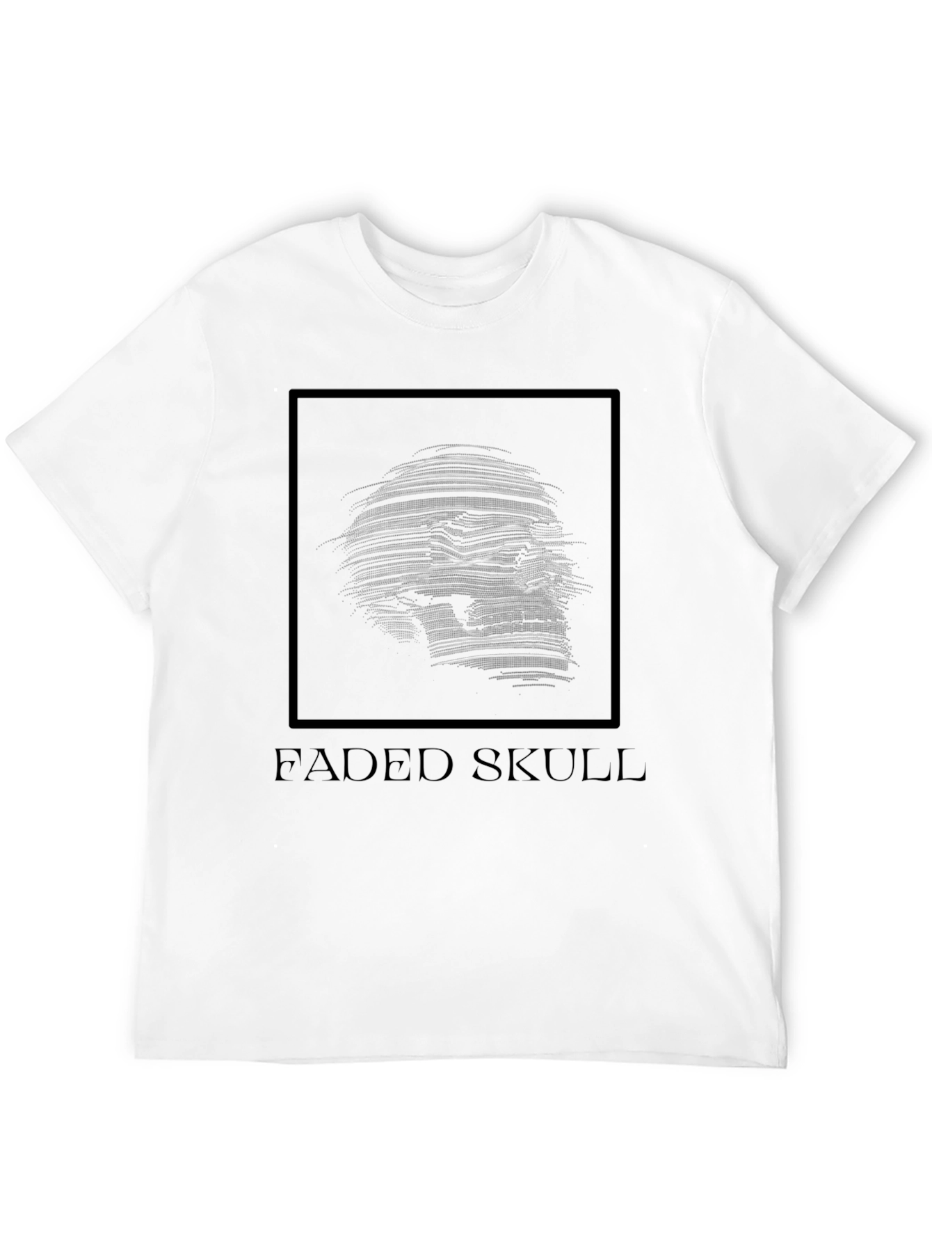 Faded Skull Graphic Tee - Dark Fashion T-Shirt